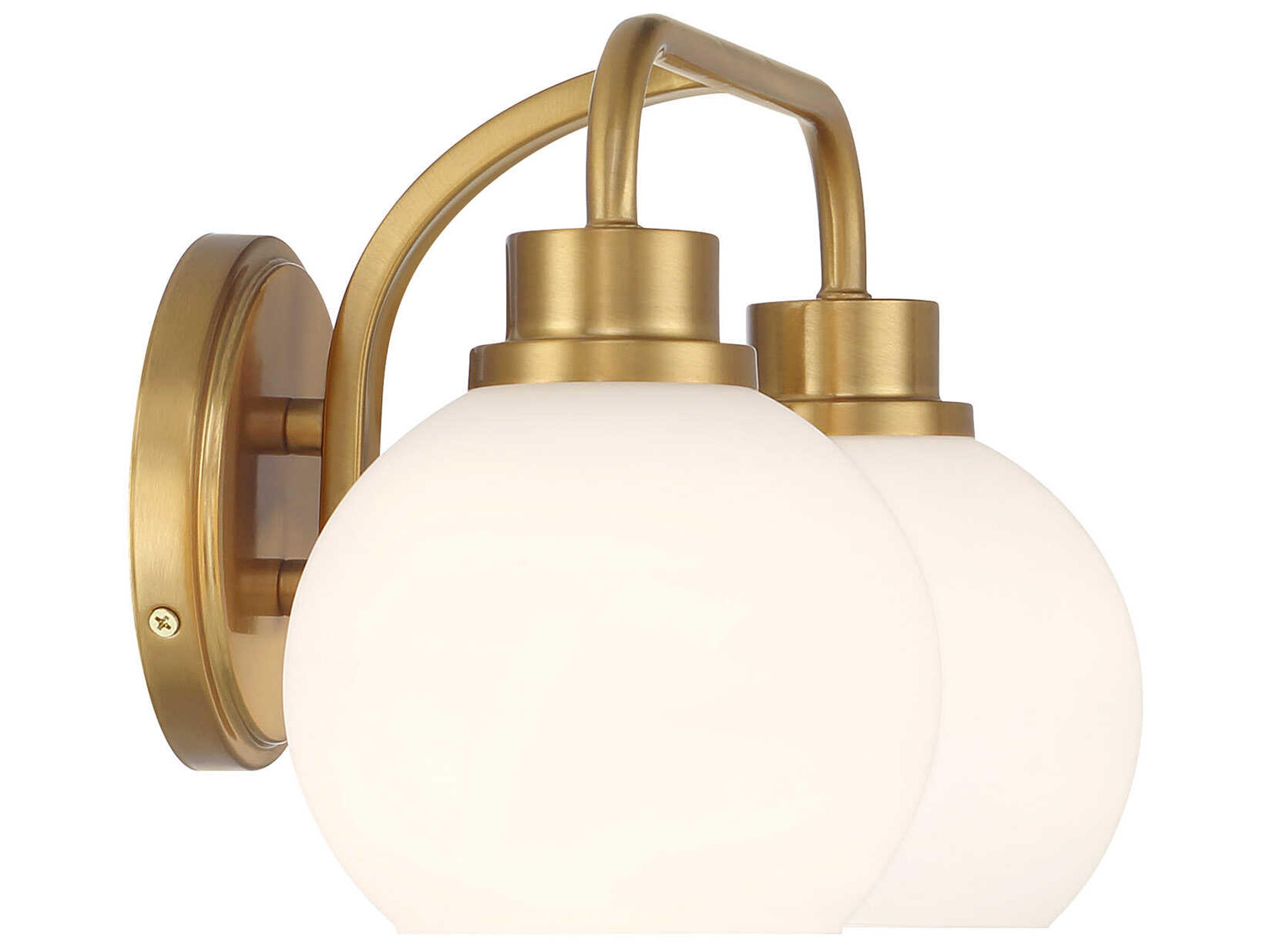 Savoy House Meridian 2-Light Natural Brass Vanity Light