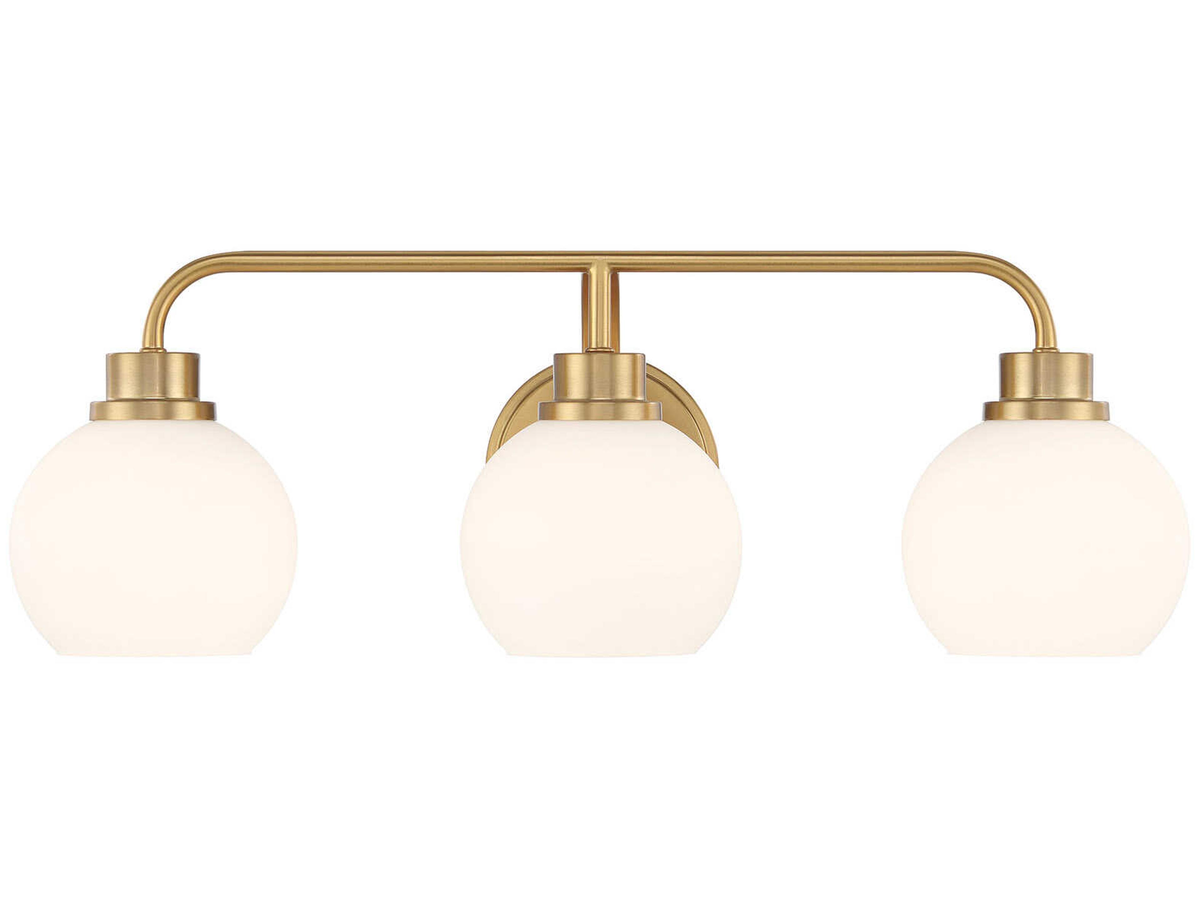 Meridian 3-Light Natural Brass Vanity Light