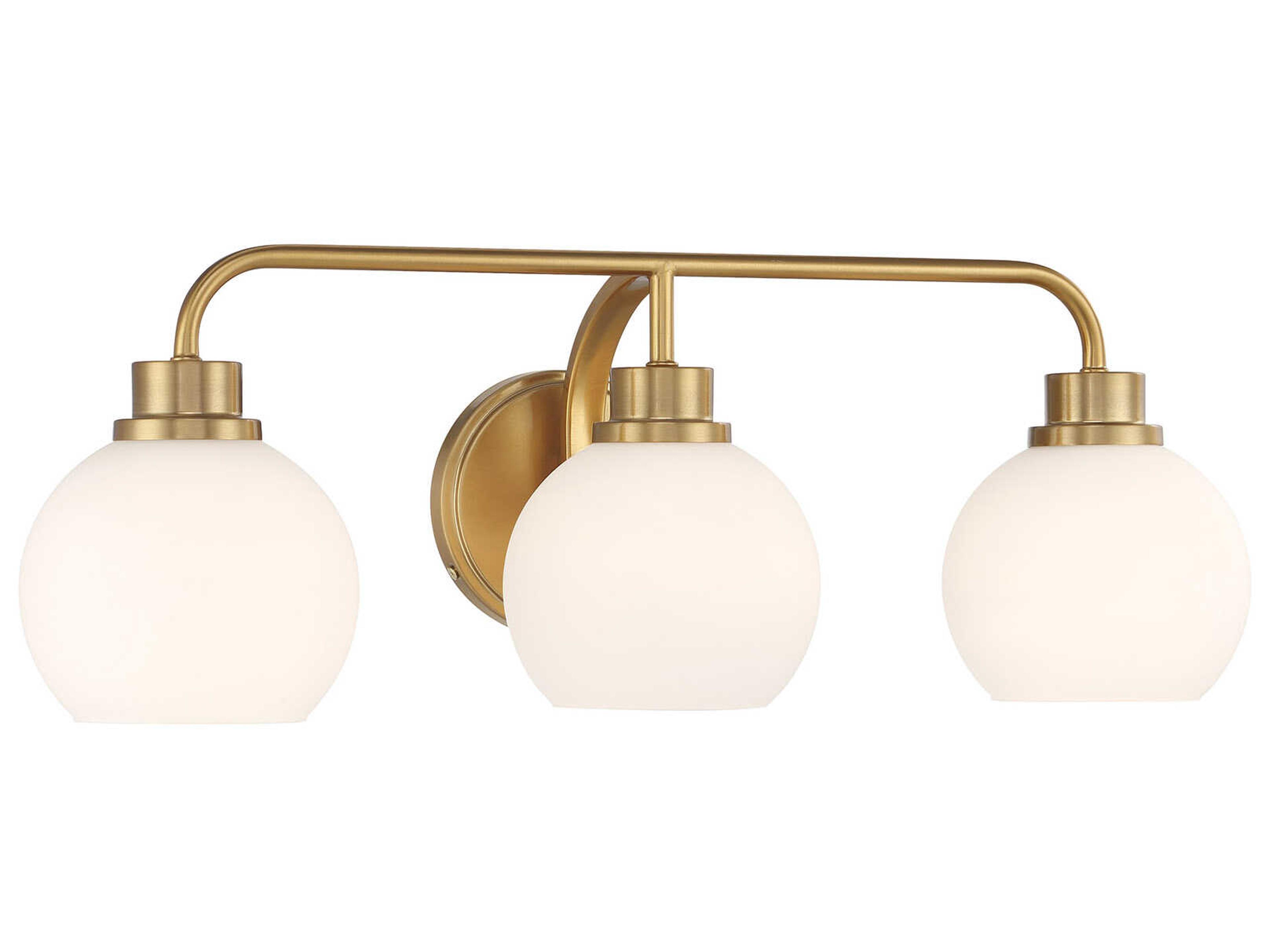 Savoy House Meridian 3-Light Natural Brass Vanity Light