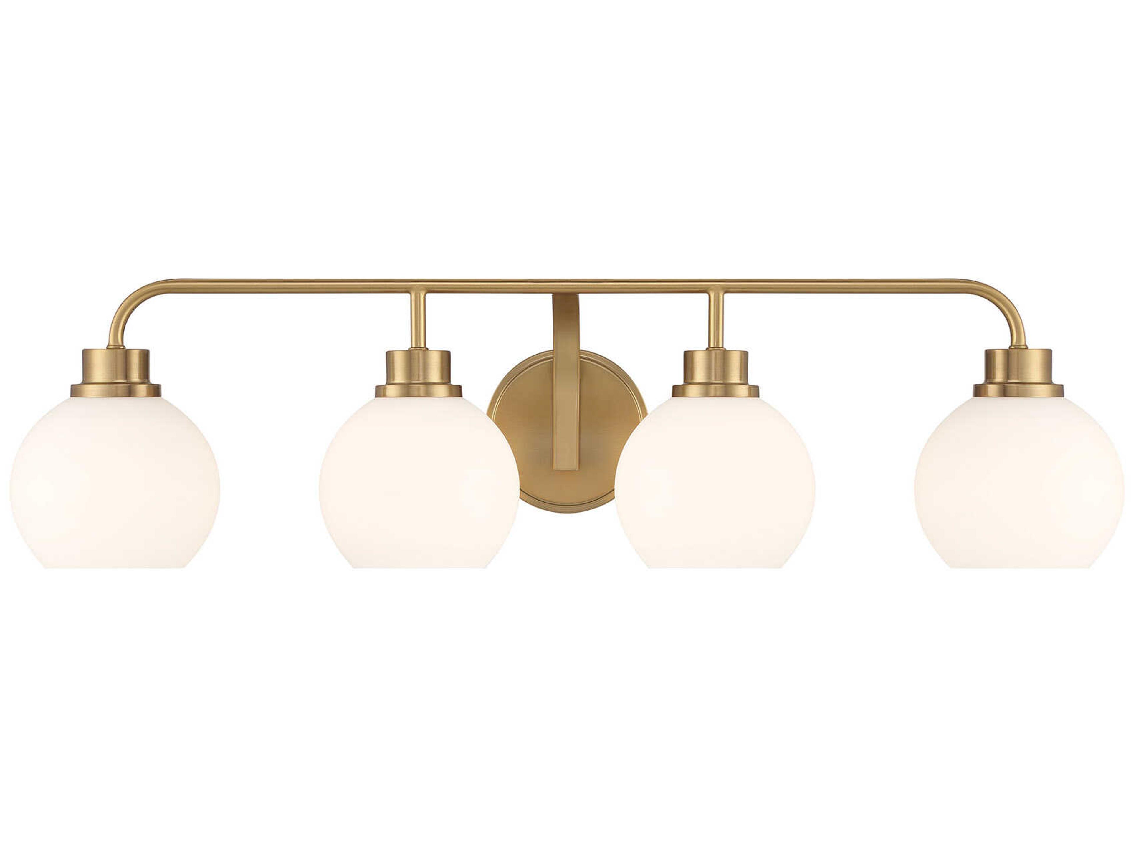 Meridian 4-Light Natural Brass Vanity Light