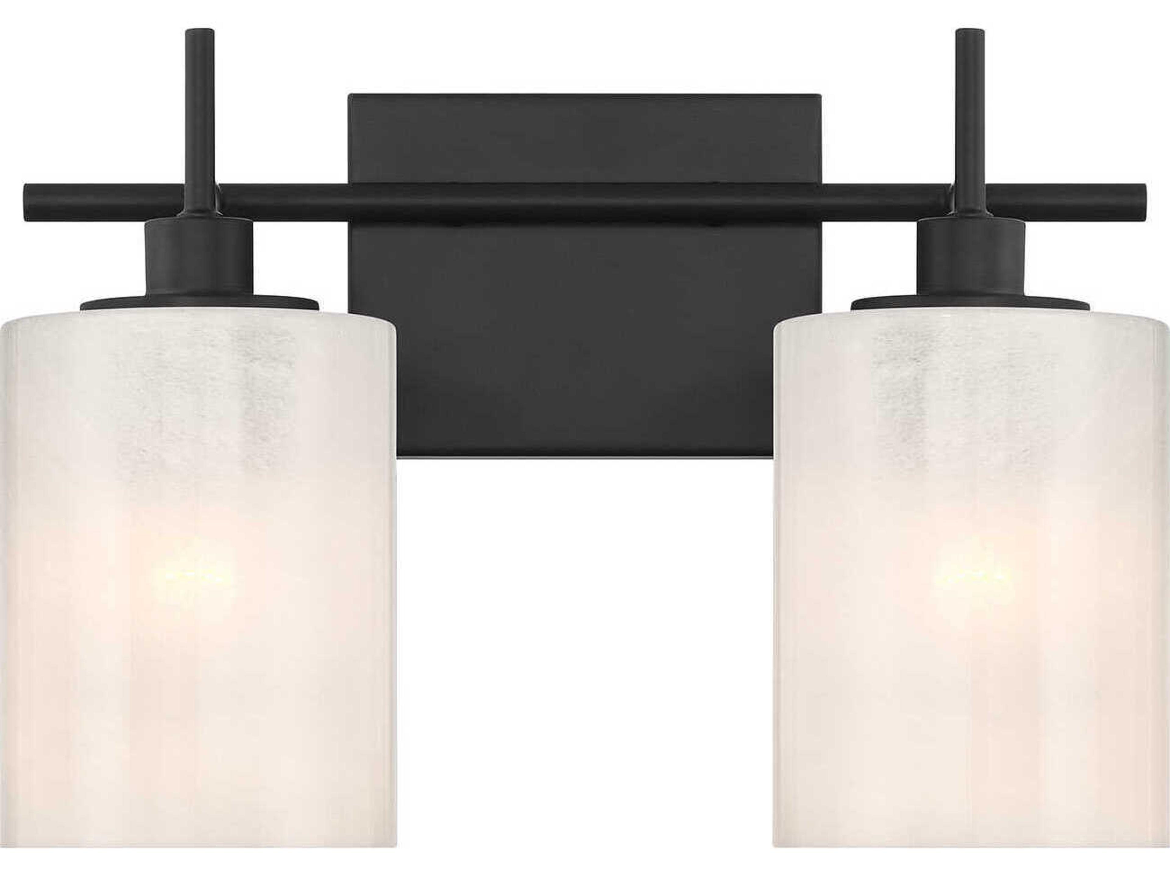 Meridian 2-Light Matte Black Vanity Light