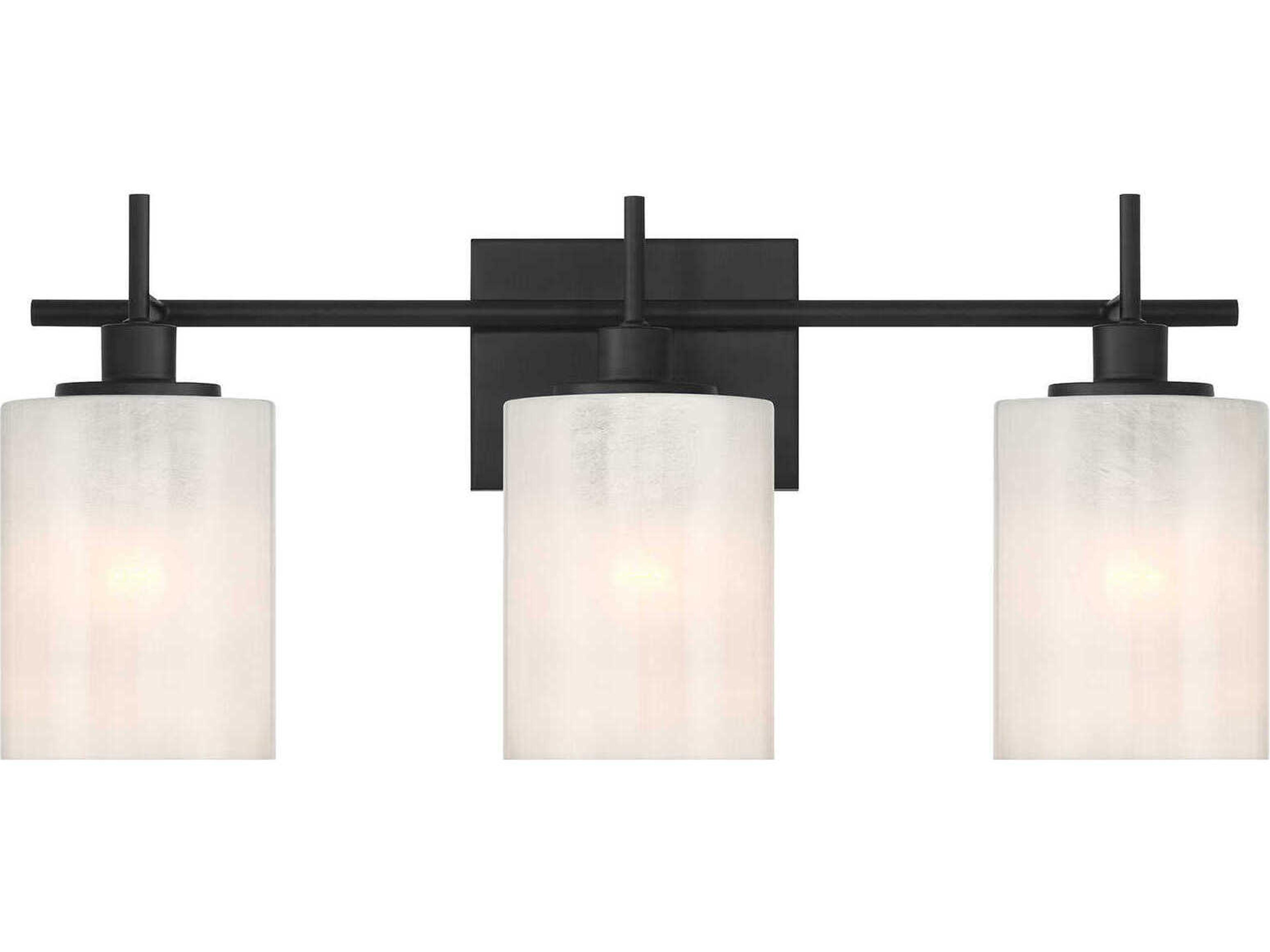 Meridian 3-Light Matte Black Vanity Light