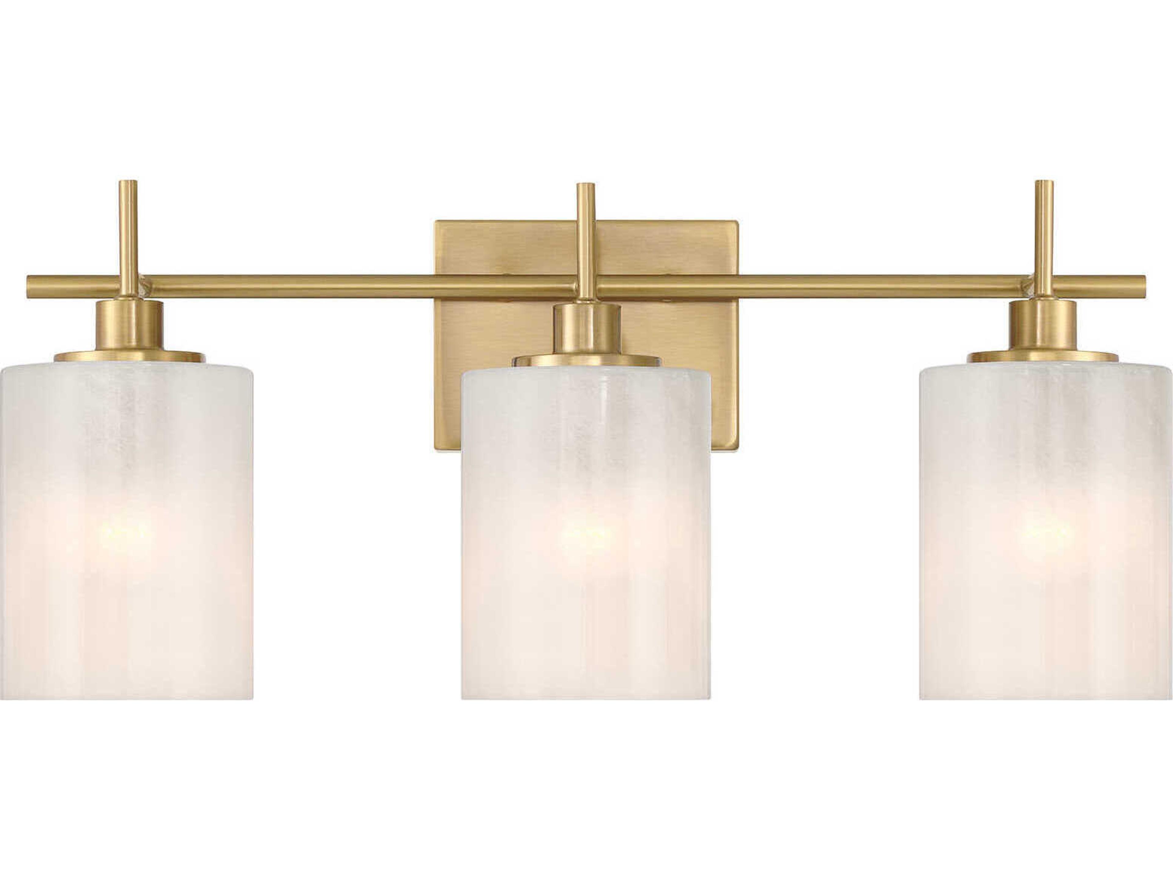 Meridian 3-Light Natural Brass Vanity Light