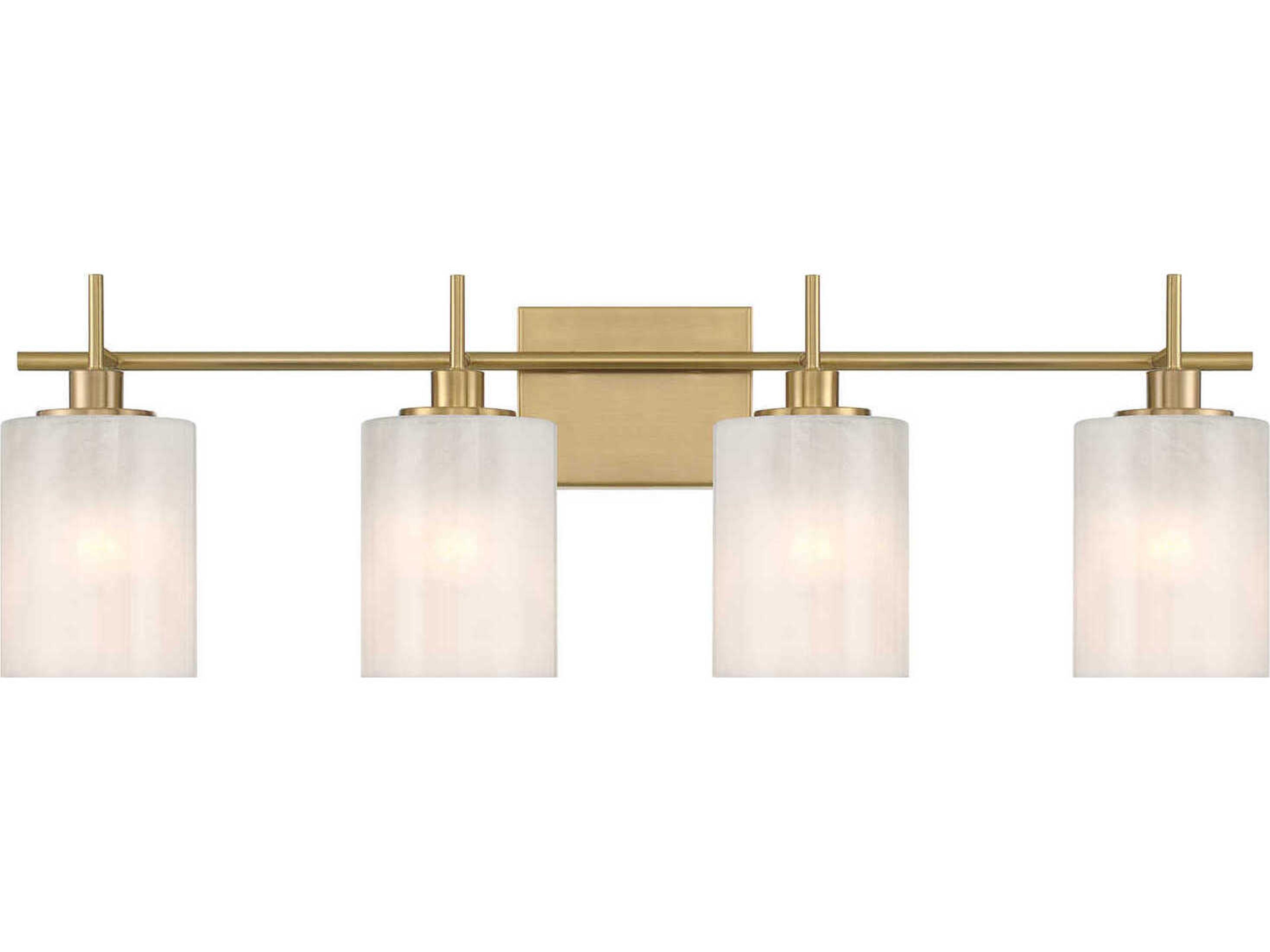 Meridian 4-Light Natural Brass Vanity Light