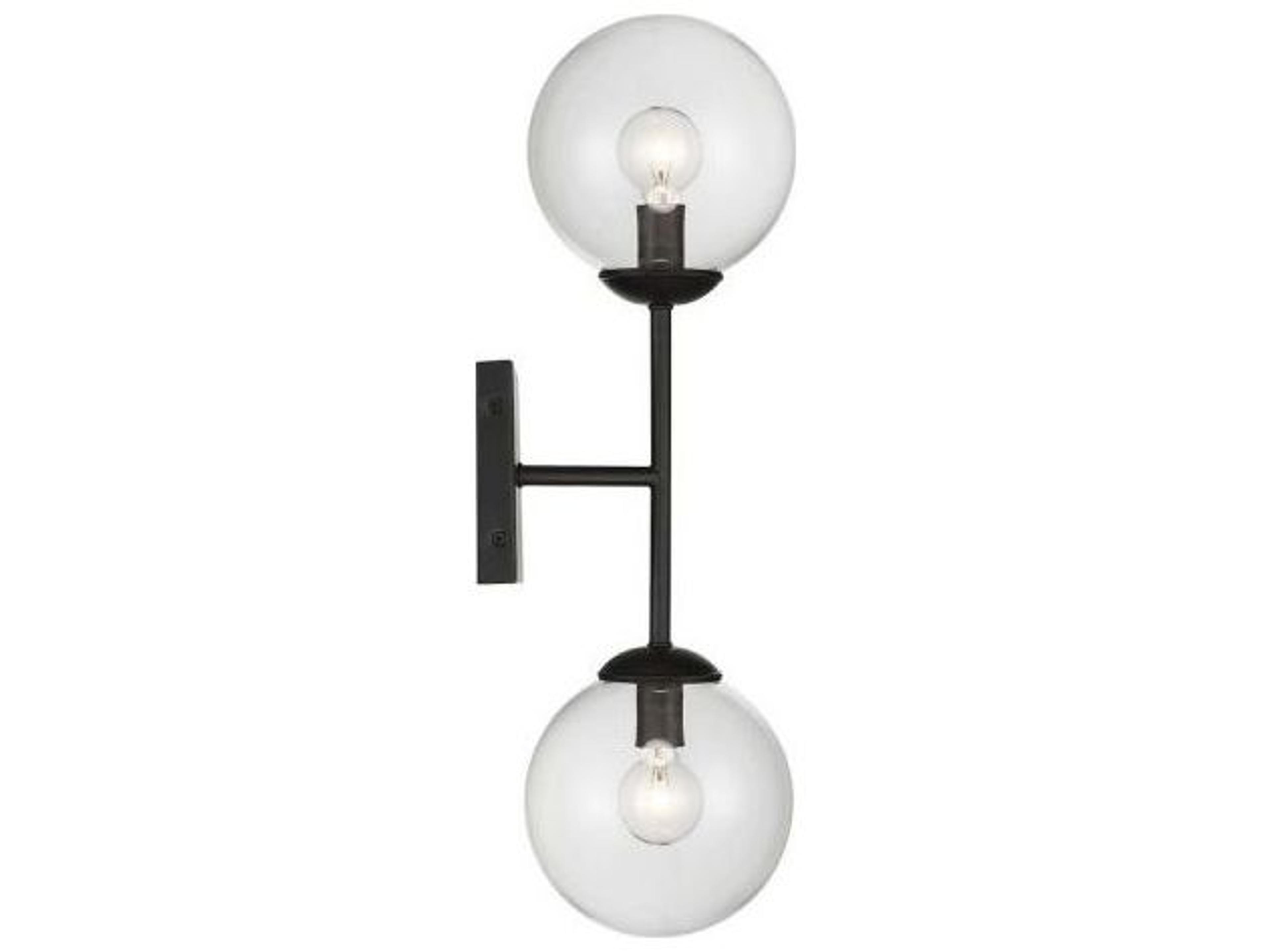 Savoy House Meridian 2-Light Black Glass Wall Sconce