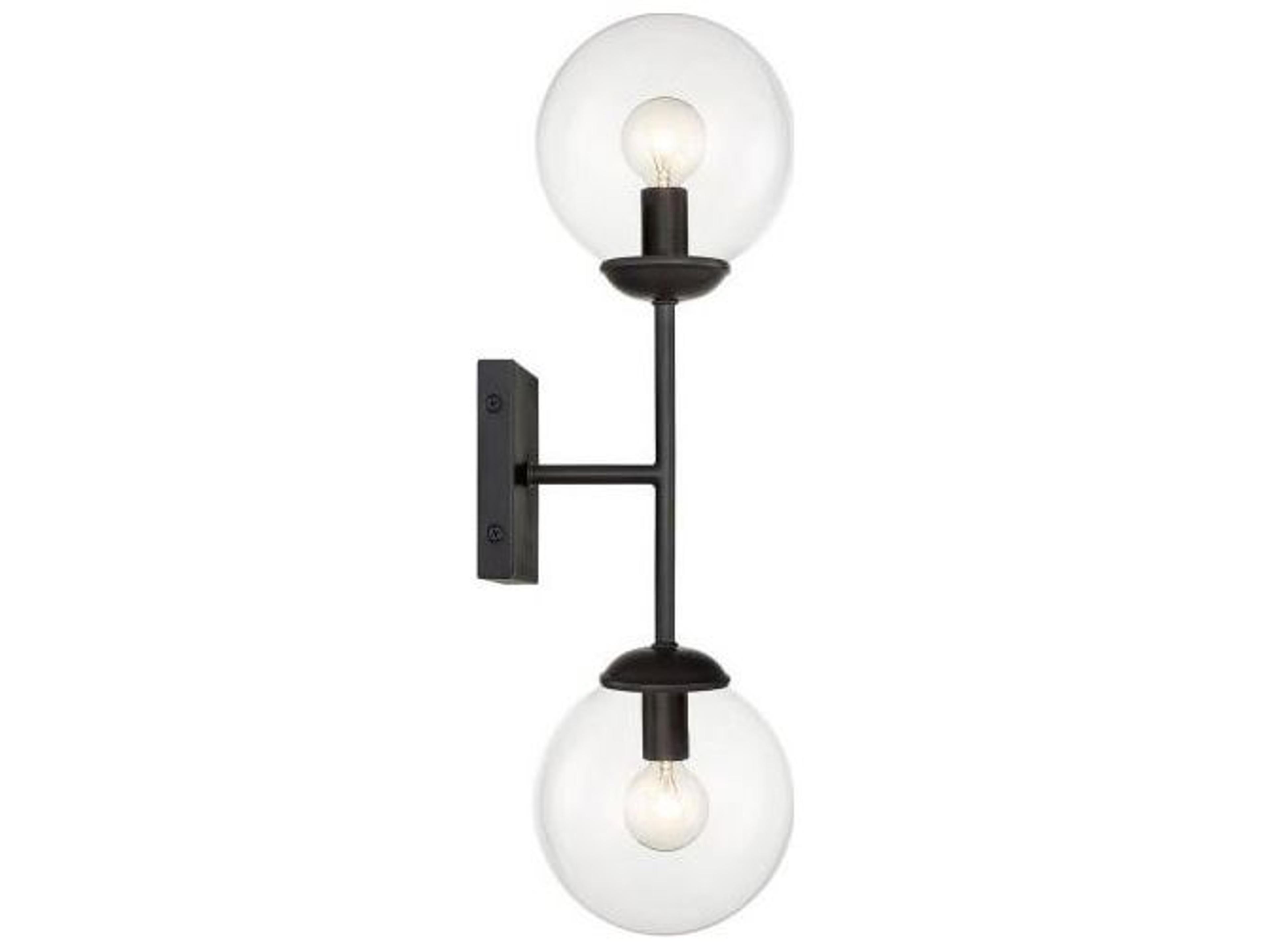 Savoy House Meridian 2-Light Black Glass Wall Sconce