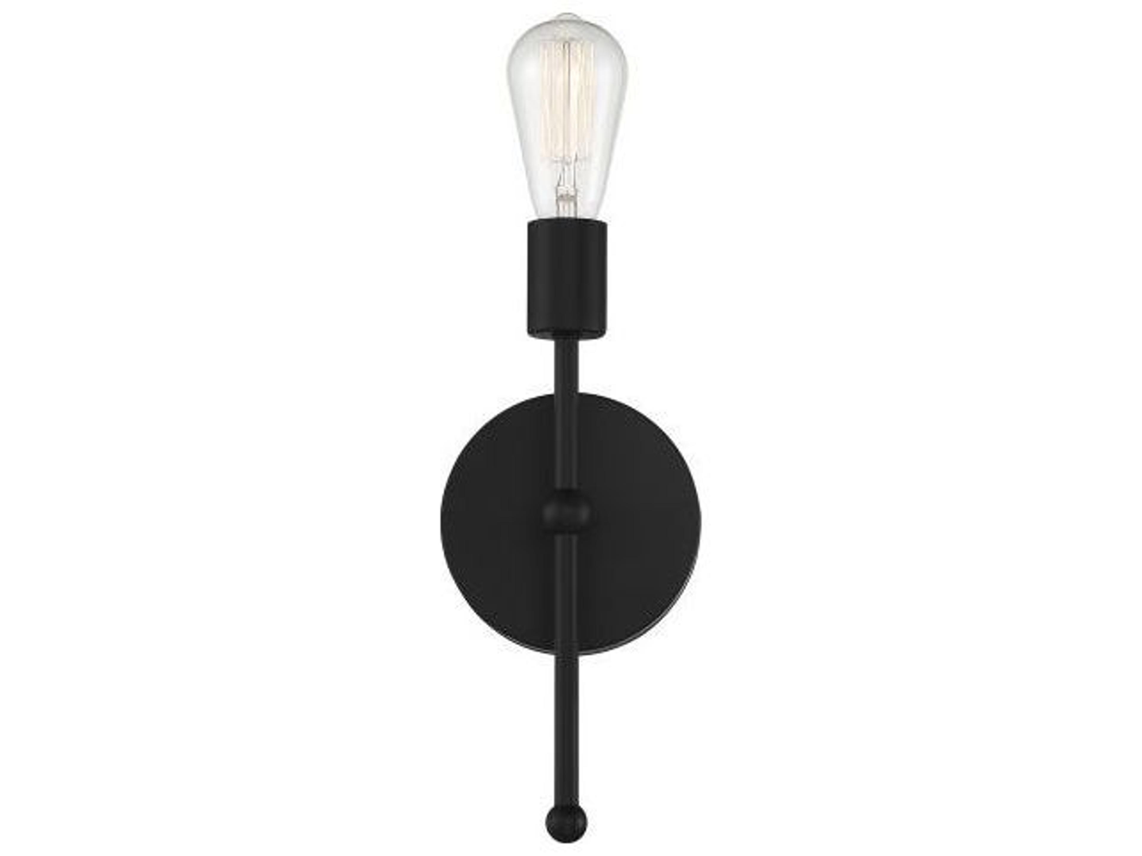 Savoy House Meridian 1-Light Matte Black Wall Sconce