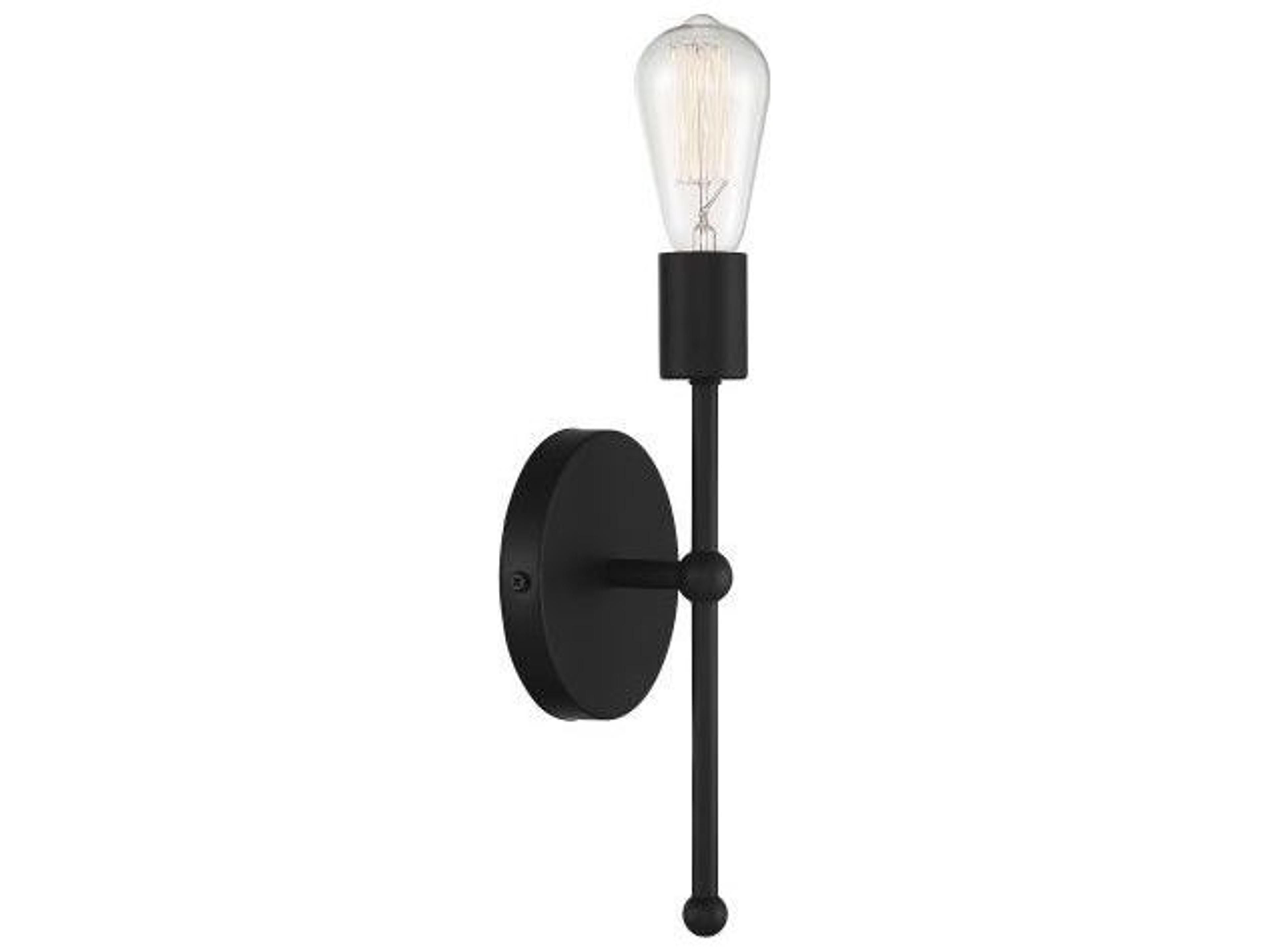 Savoy House Meridian 1-Light Matte Black Wall Sconce