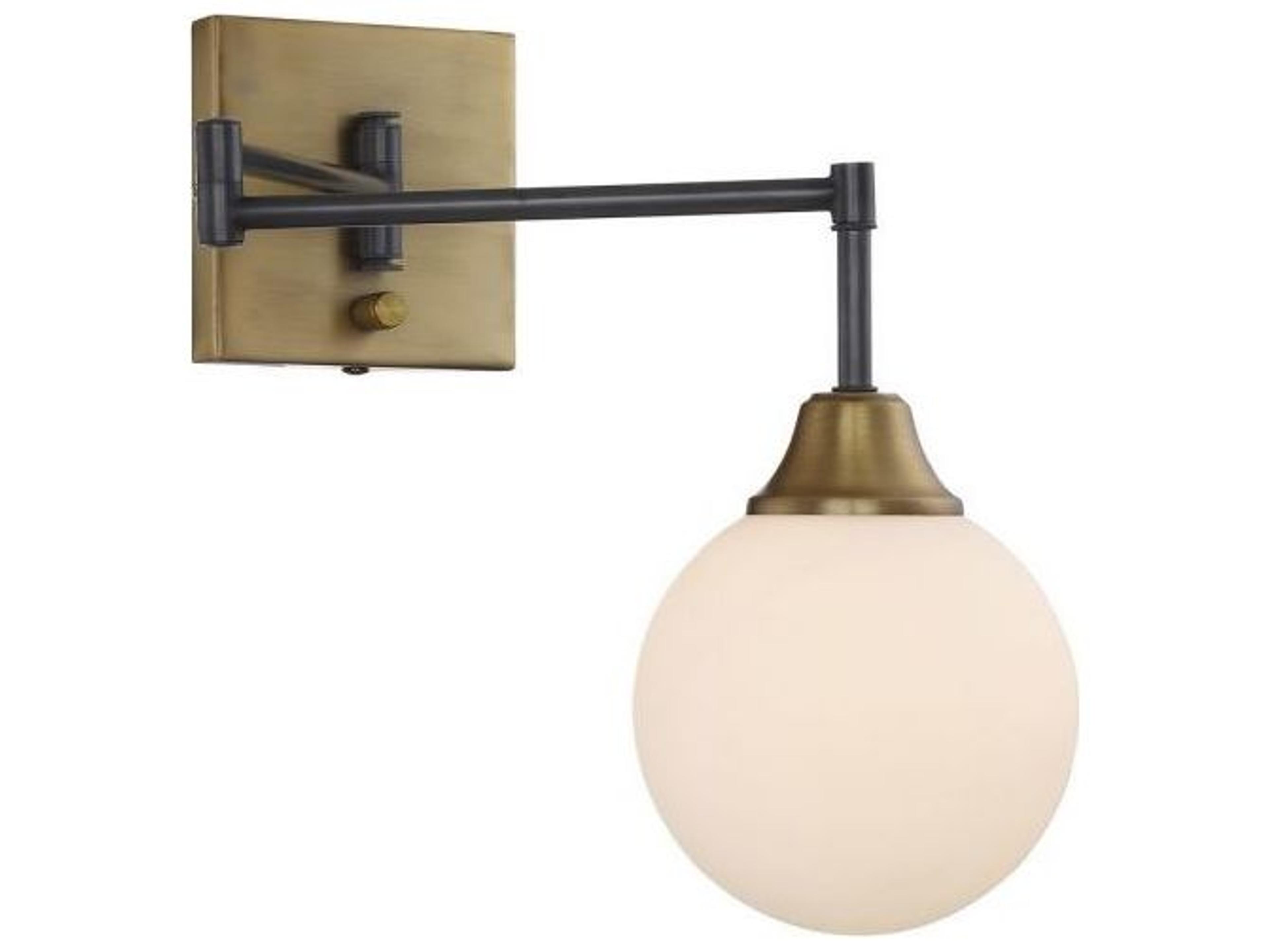 Savoy House Meridian 1-Light Oiled Rubbed Bronze Natural Brass Glass Wall Sconce