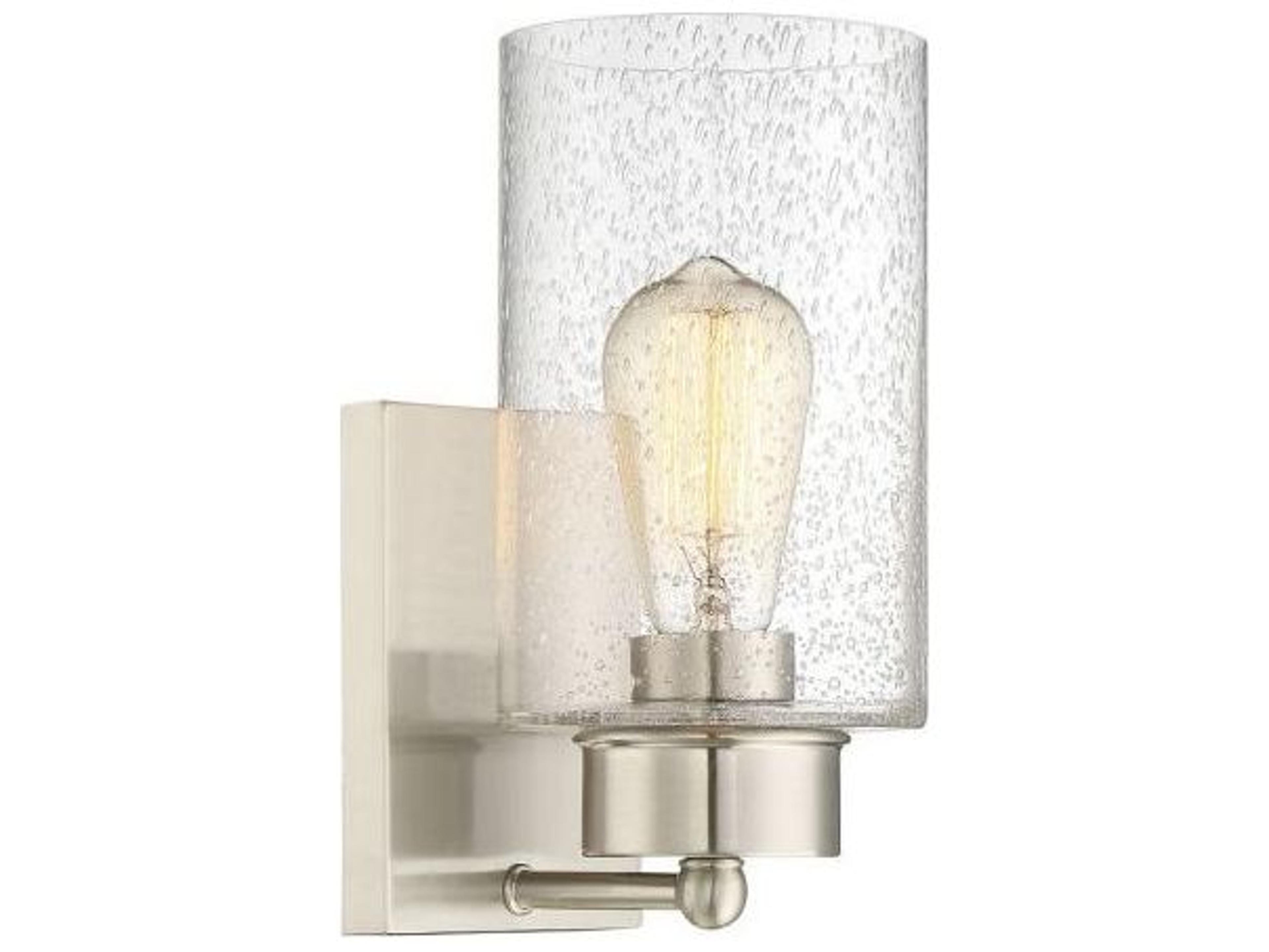 Savoy House Meridian 1-Light Brushed Nickel Glass Wall Sconce