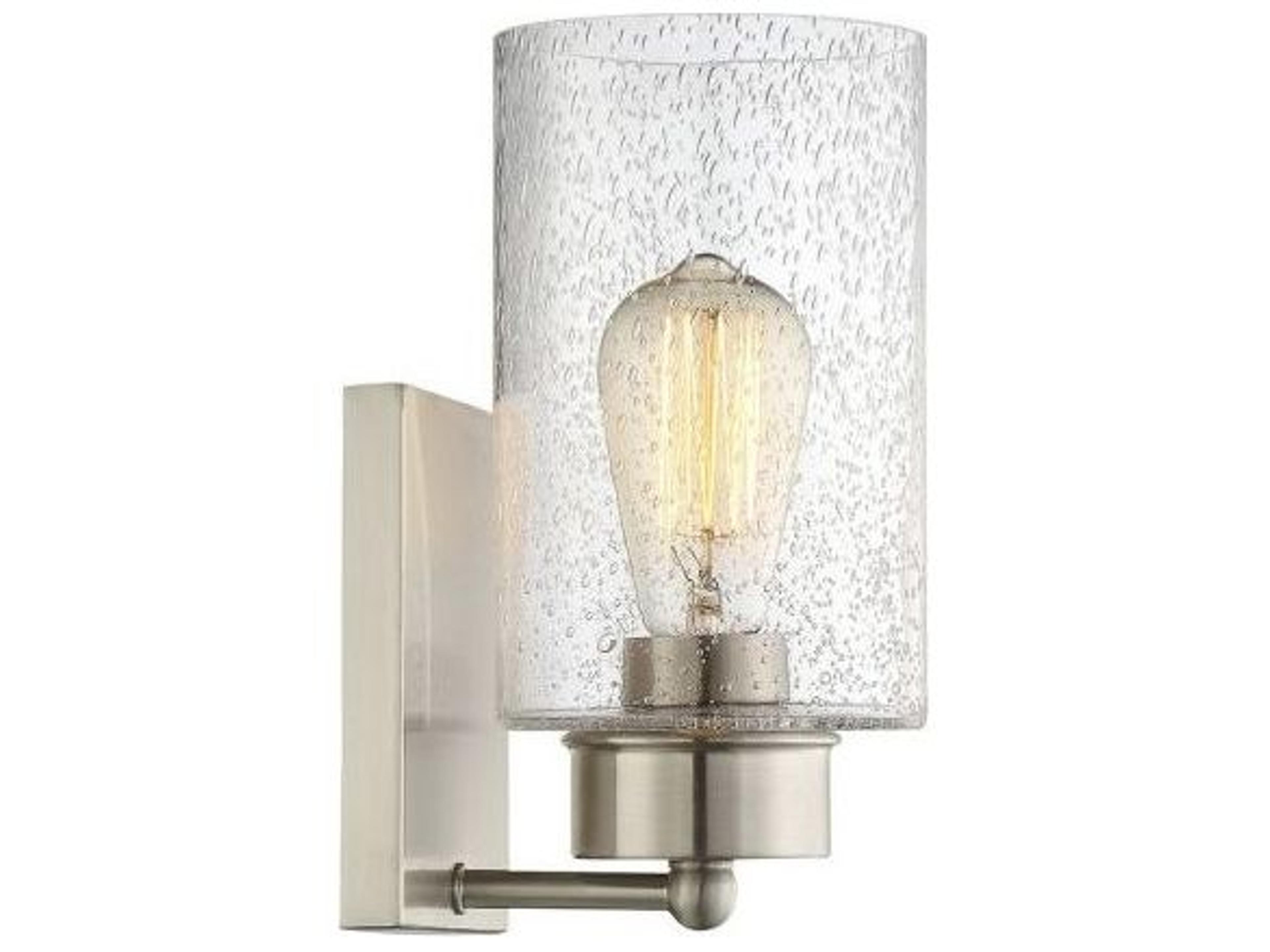 Savoy House Meridian 1-Light Brushed Nickel Glass Wall Sconce