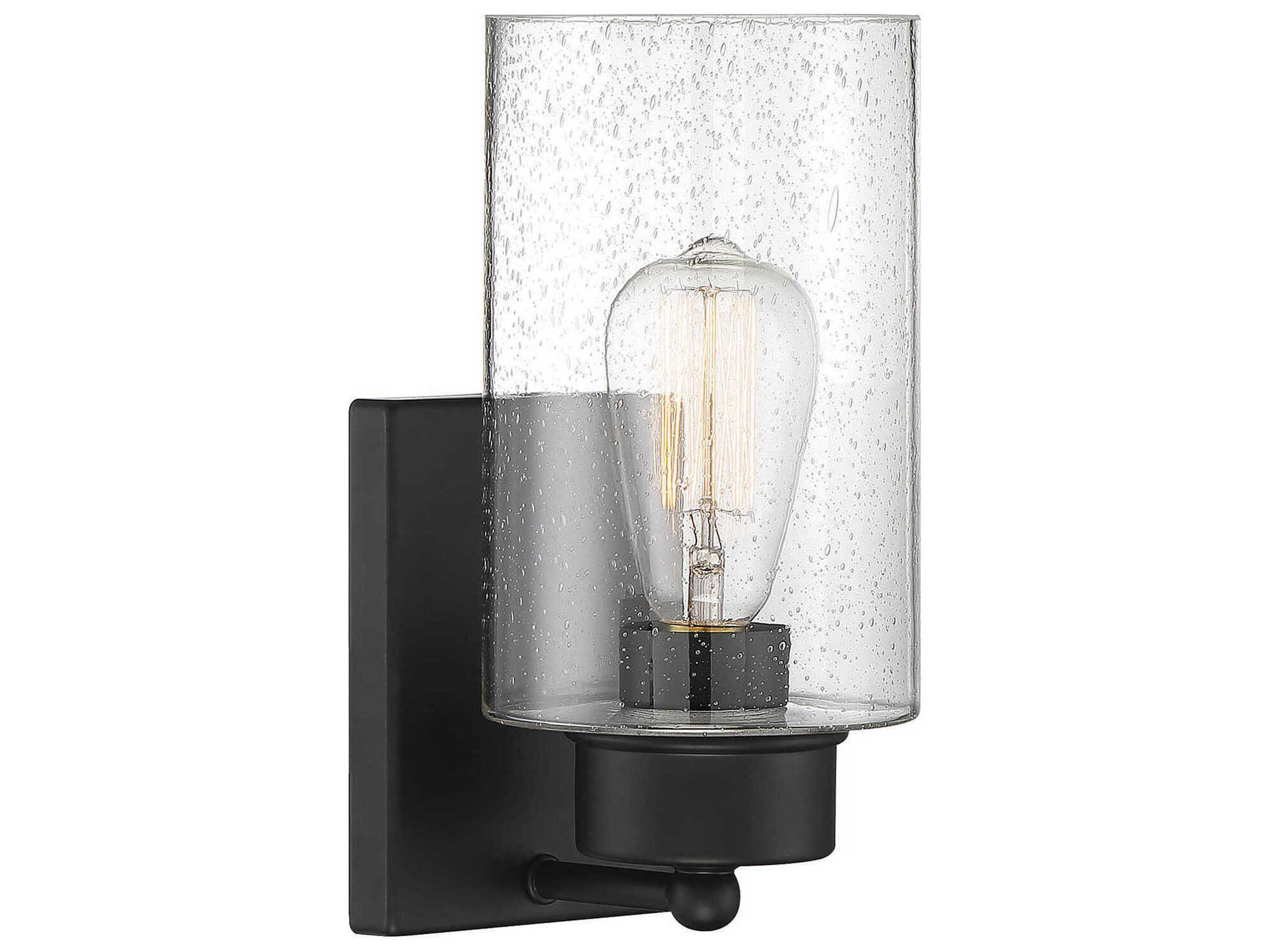Meridian 1-Light Matte Black Glass Wall Sconce