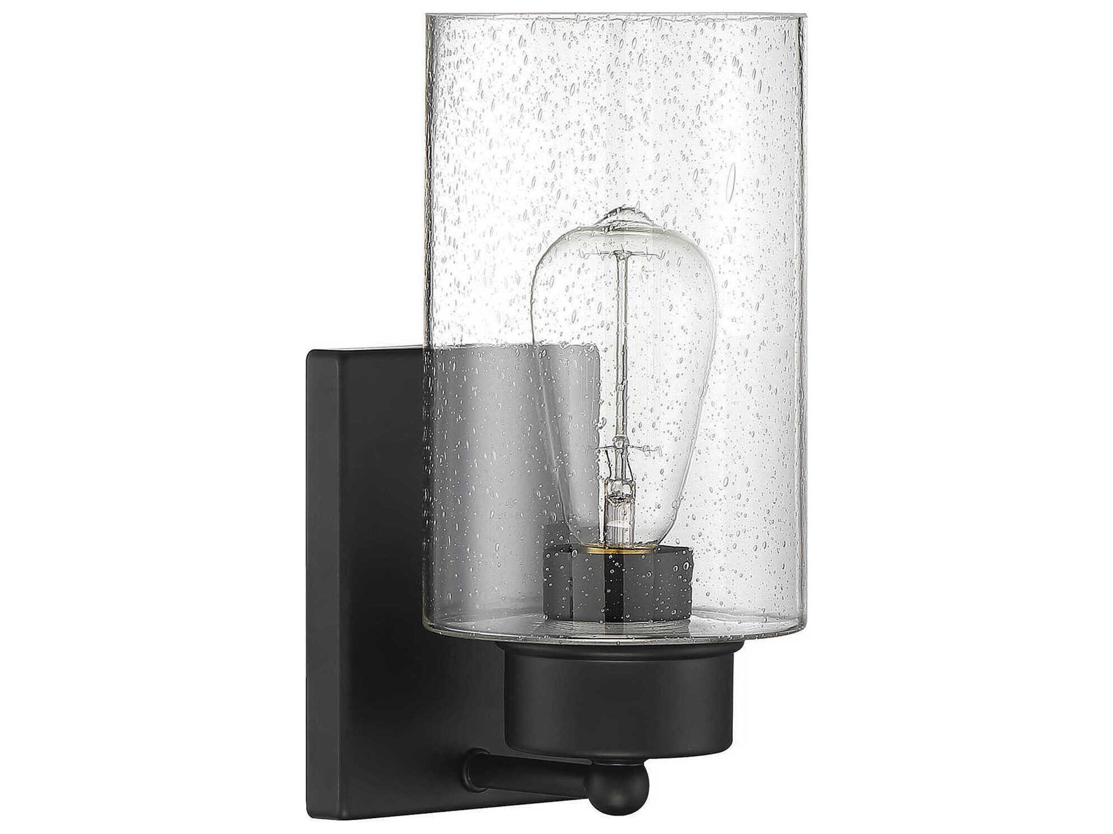 Savoy House Meridian 1-Light Matte Black Glass Wall Sconce