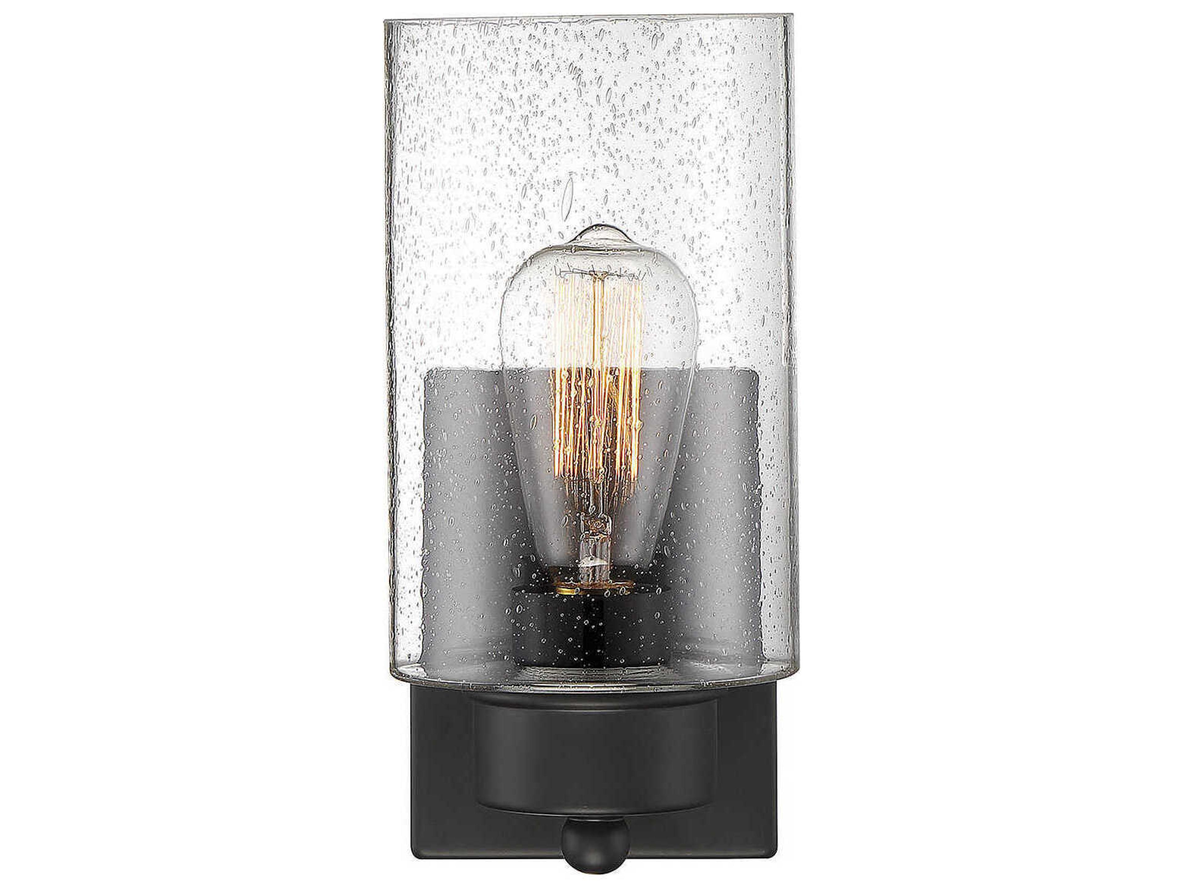 Savoy House Meridian 1-Light Matte Black Glass Wall Sconce