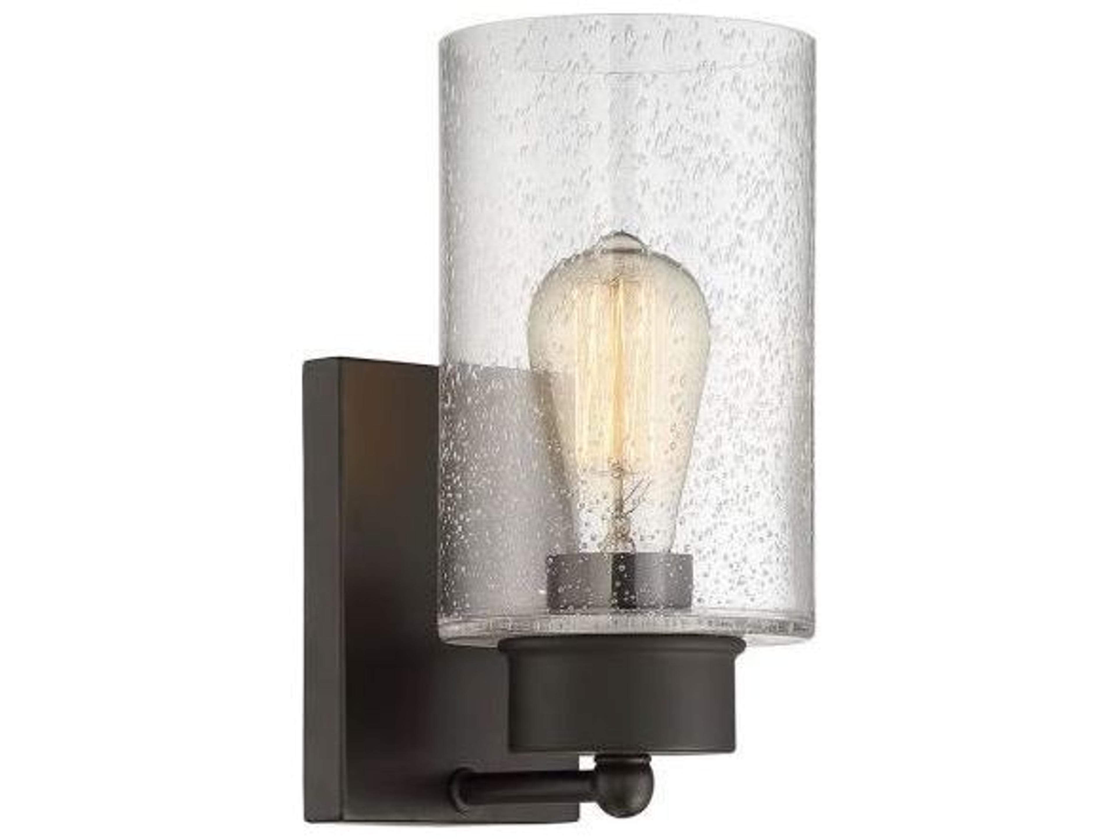 Savoy House Meridian 1-Light Oil Rubbed Bronze Glass Wall Sconce