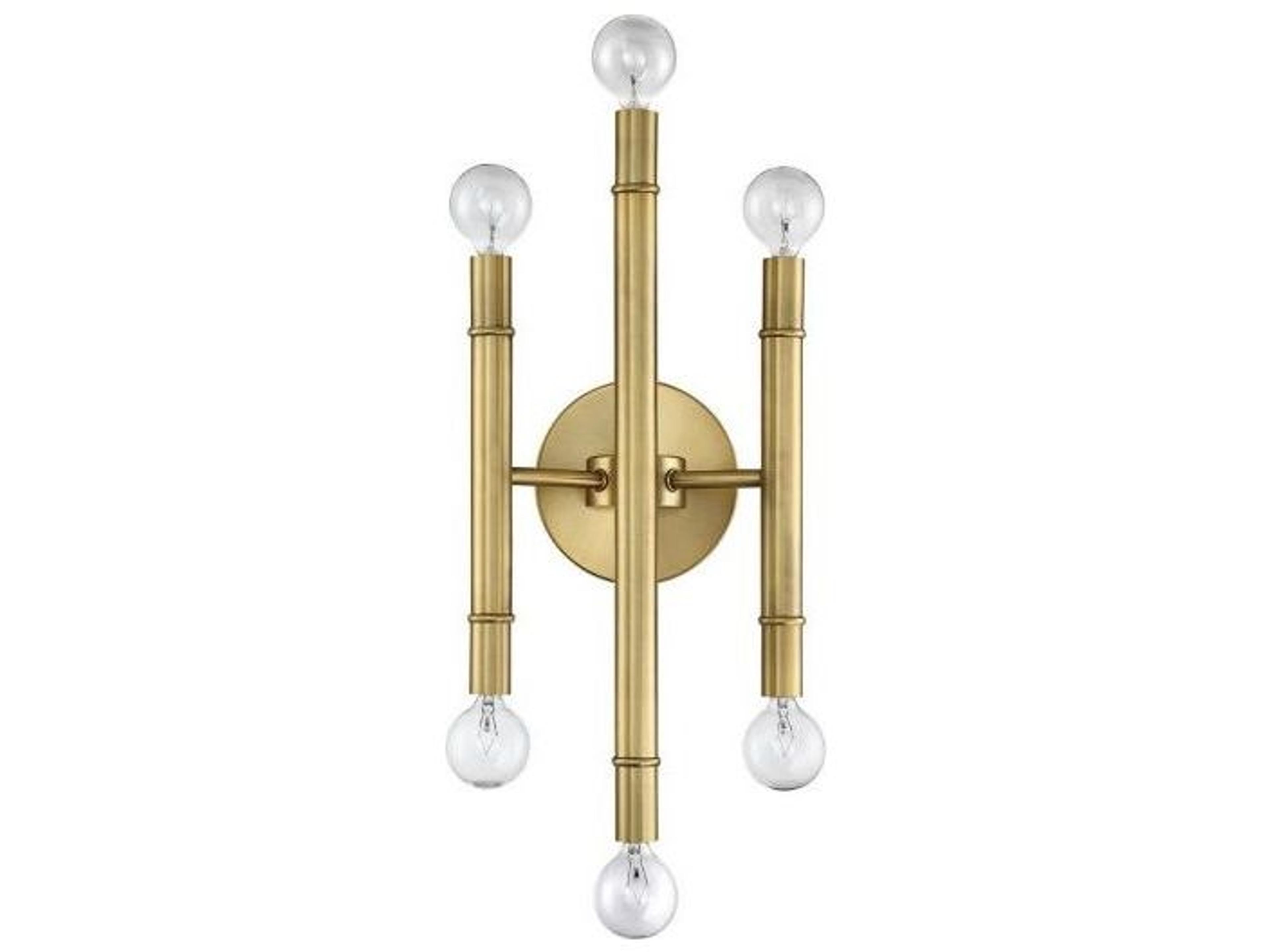 Savoy House Meridian 6-Light Natural Brass Wall Sconce