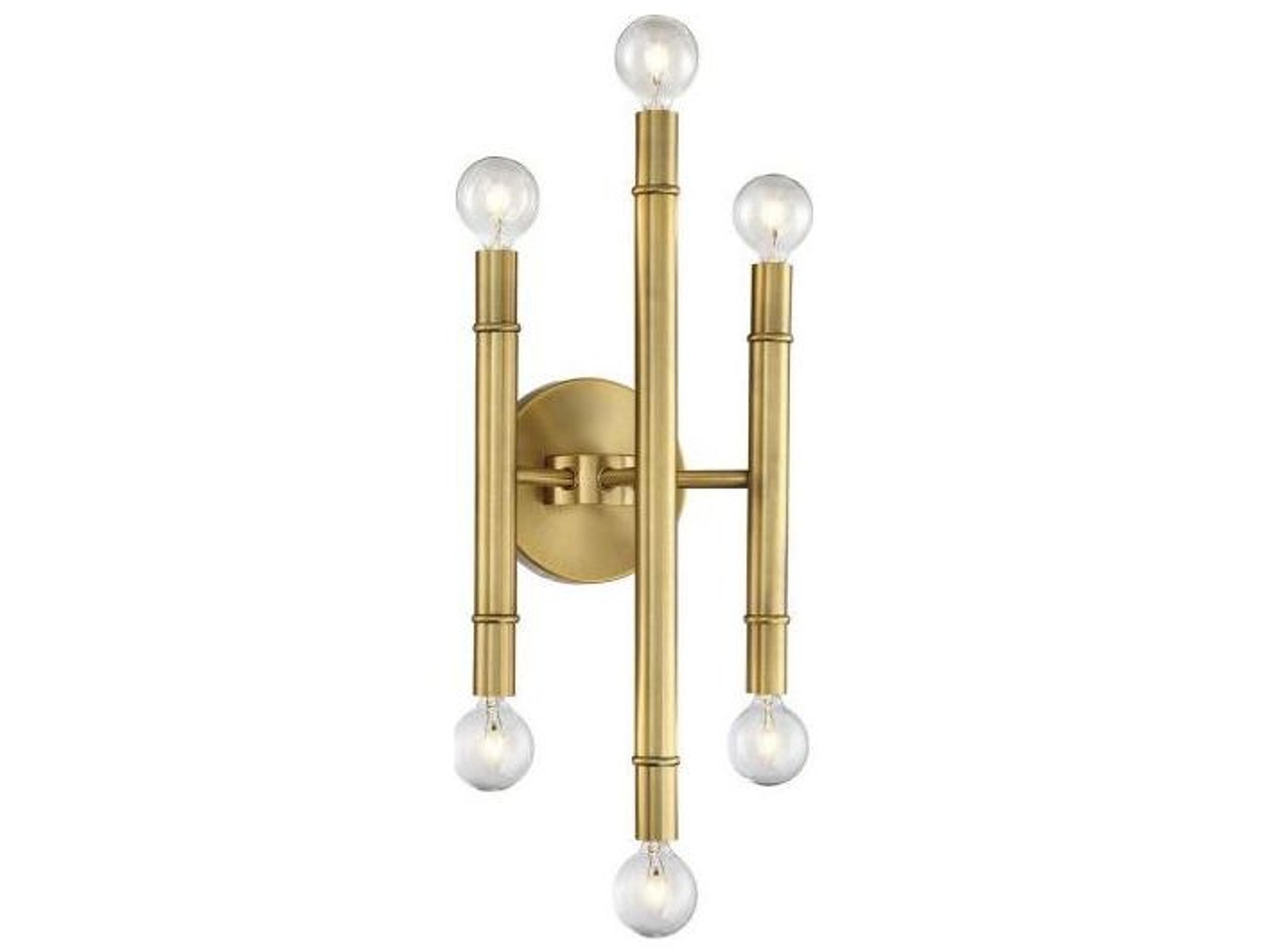 Savoy House Meridian 6-Light Natural Brass Wall Sconce