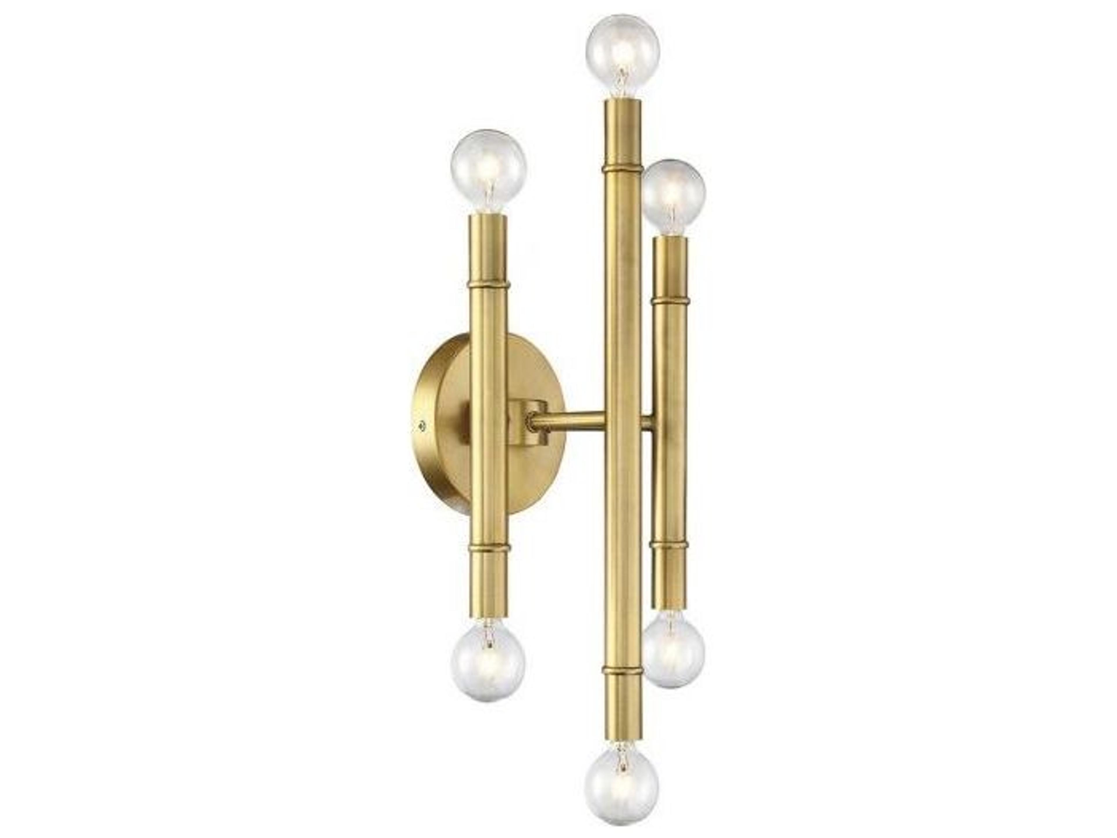 Savoy House Meridian 6-Light Natural Brass Wall Sconce
