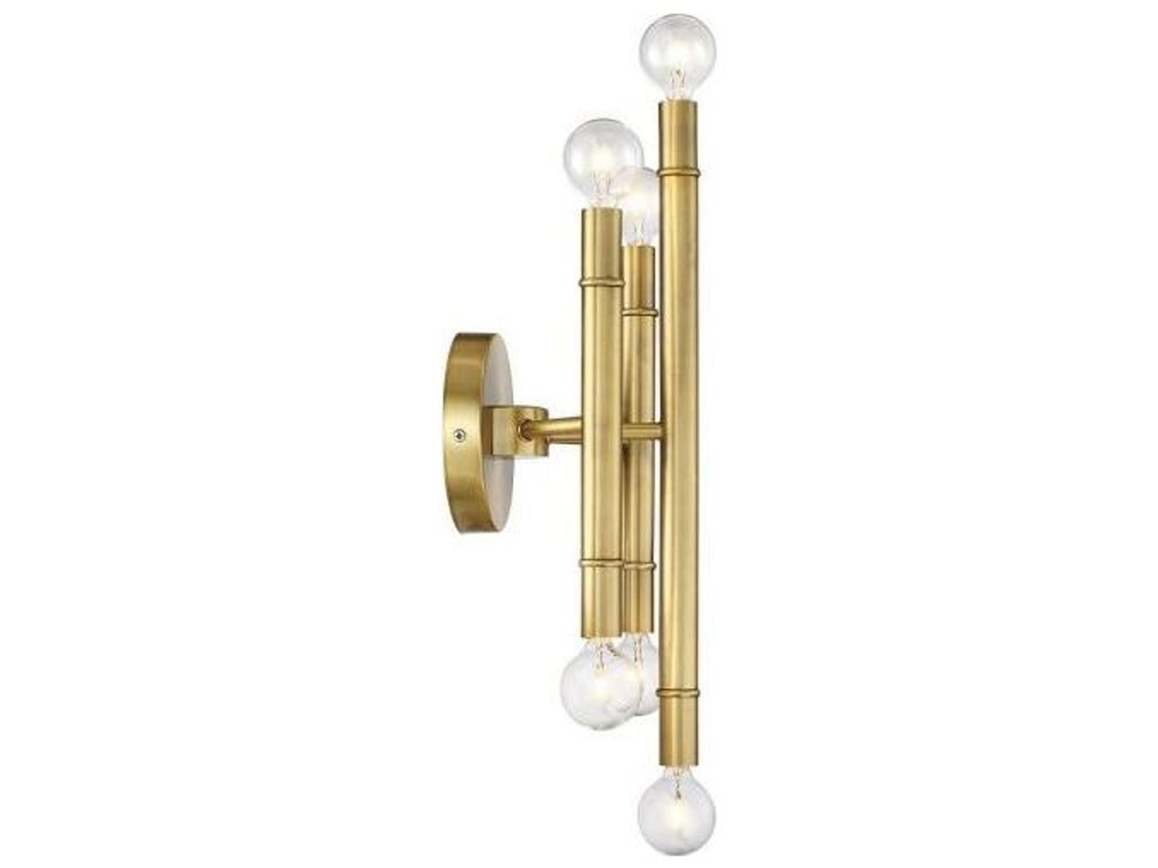 Savoy House Meridian 6-Light Natural Brass Wall Sconce