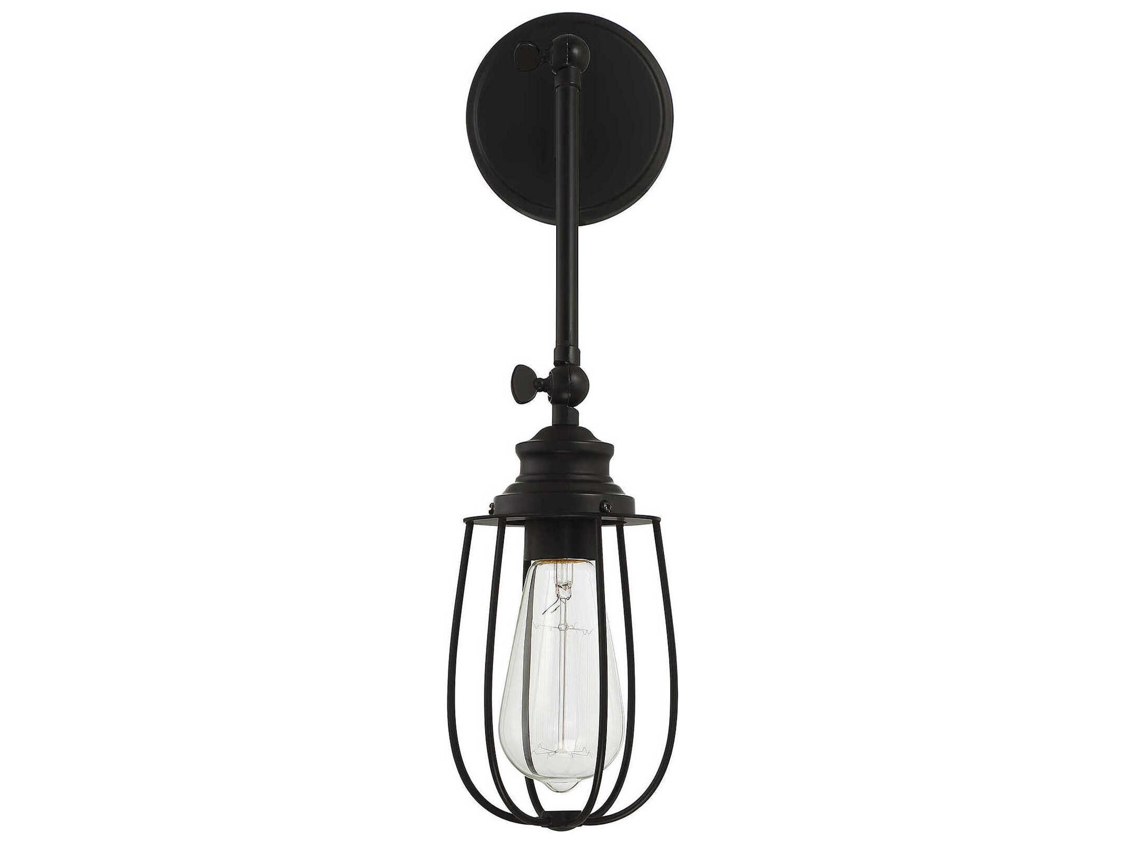 Savoy House Meridian 1-Light Matte Black Wall Sconce