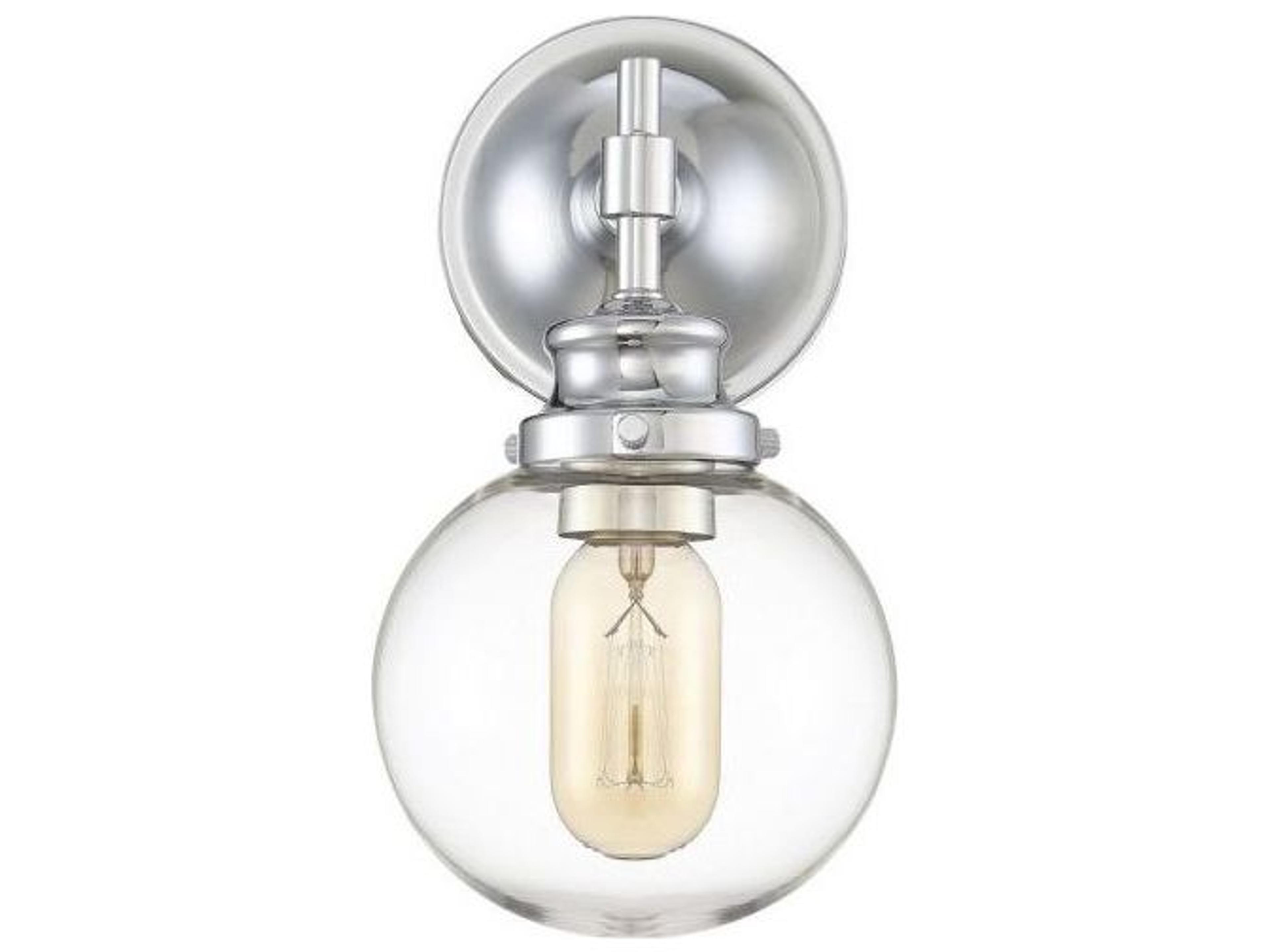 Savoy House Meridian 1-Light Chrome Glass Wall Sconce