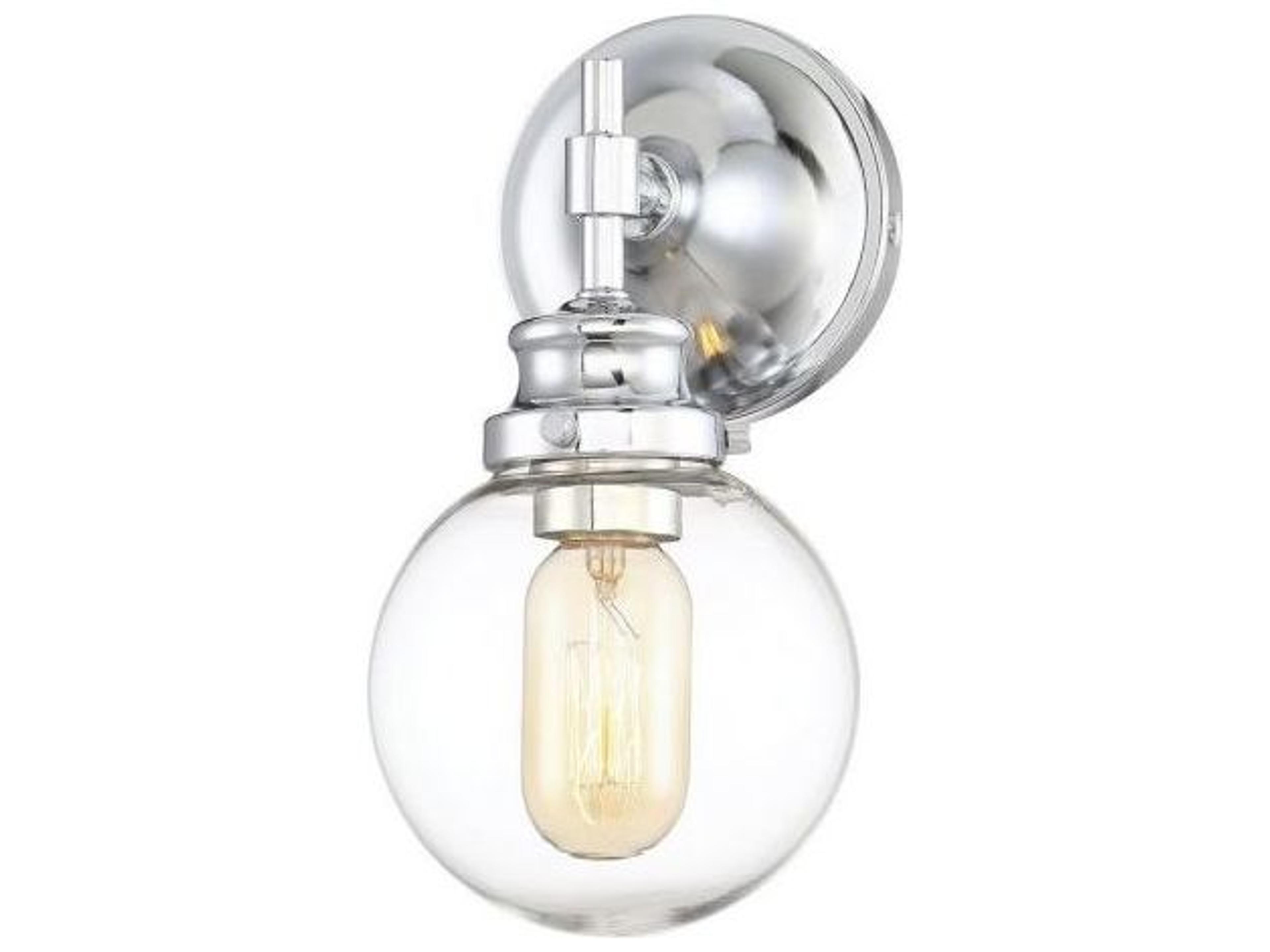 Savoy House Meridian 1-Light Chrome Glass Wall Sconce