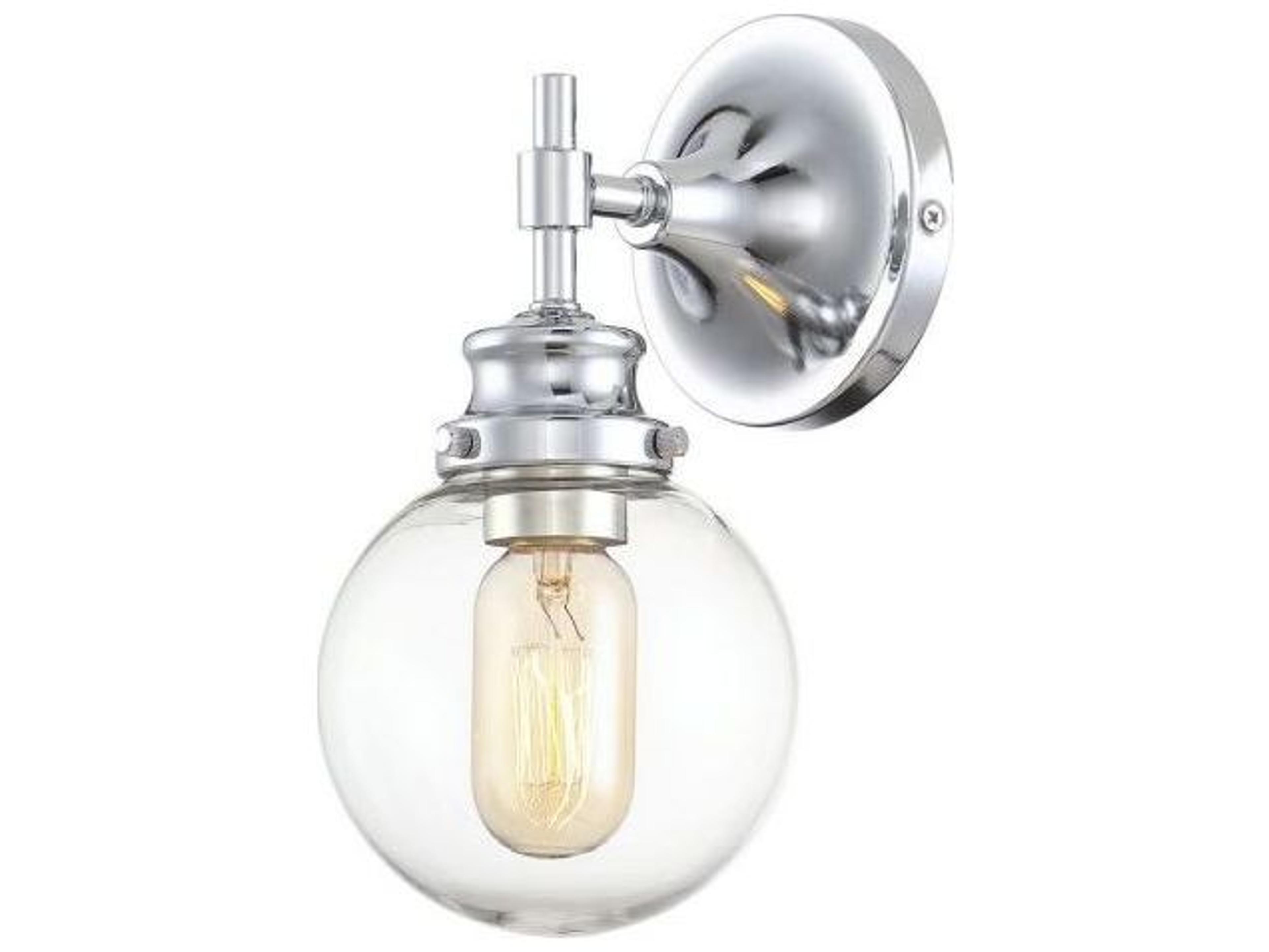 Savoy House Meridian 1-Light Chrome Glass Wall Sconce