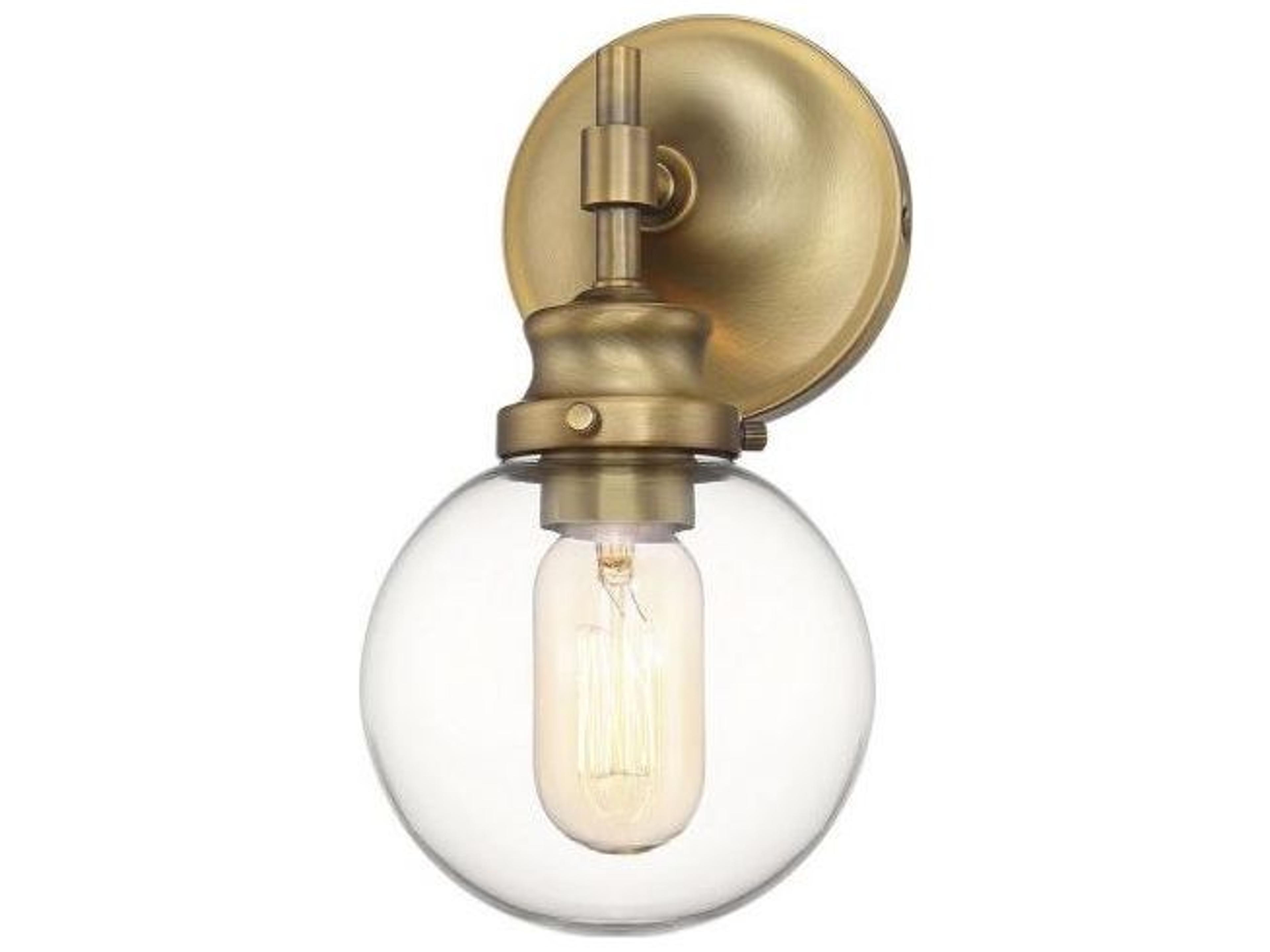 Savoy House Meridian 1-Light Natural Brass Glass Wall Sconce