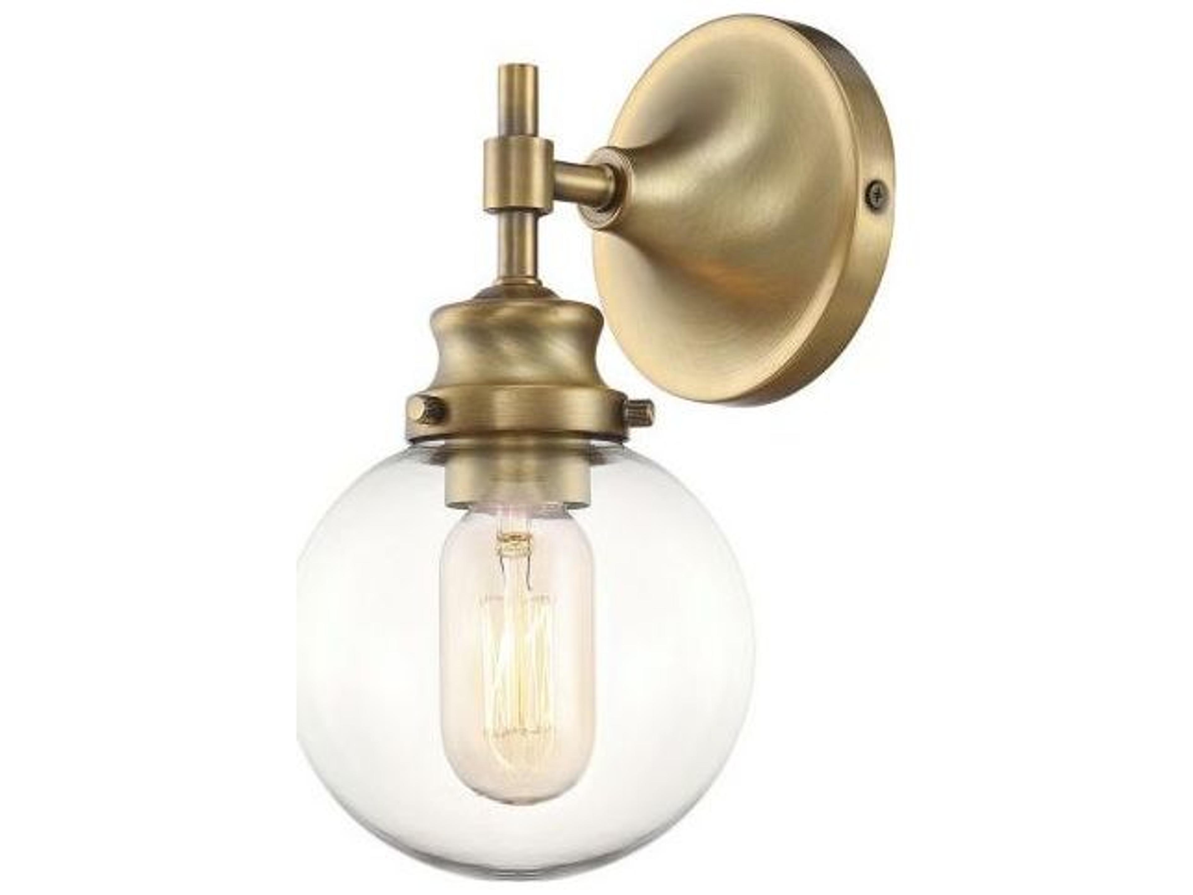 Savoy House Meridian 1-Light Natural Brass Glass Wall Sconce