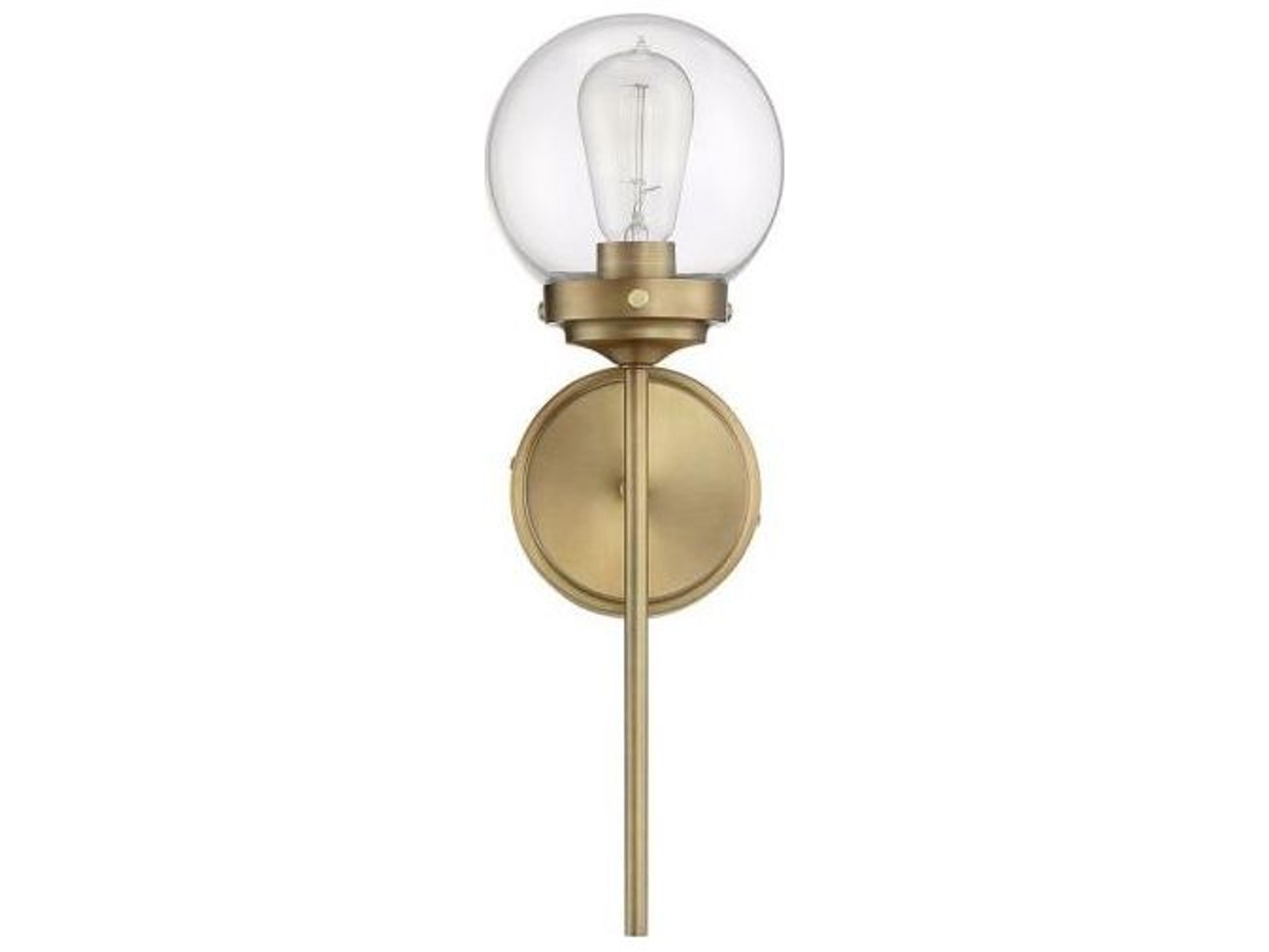 Savoy House Meridian 1-Light Natural Brass Glass Wall Sconce