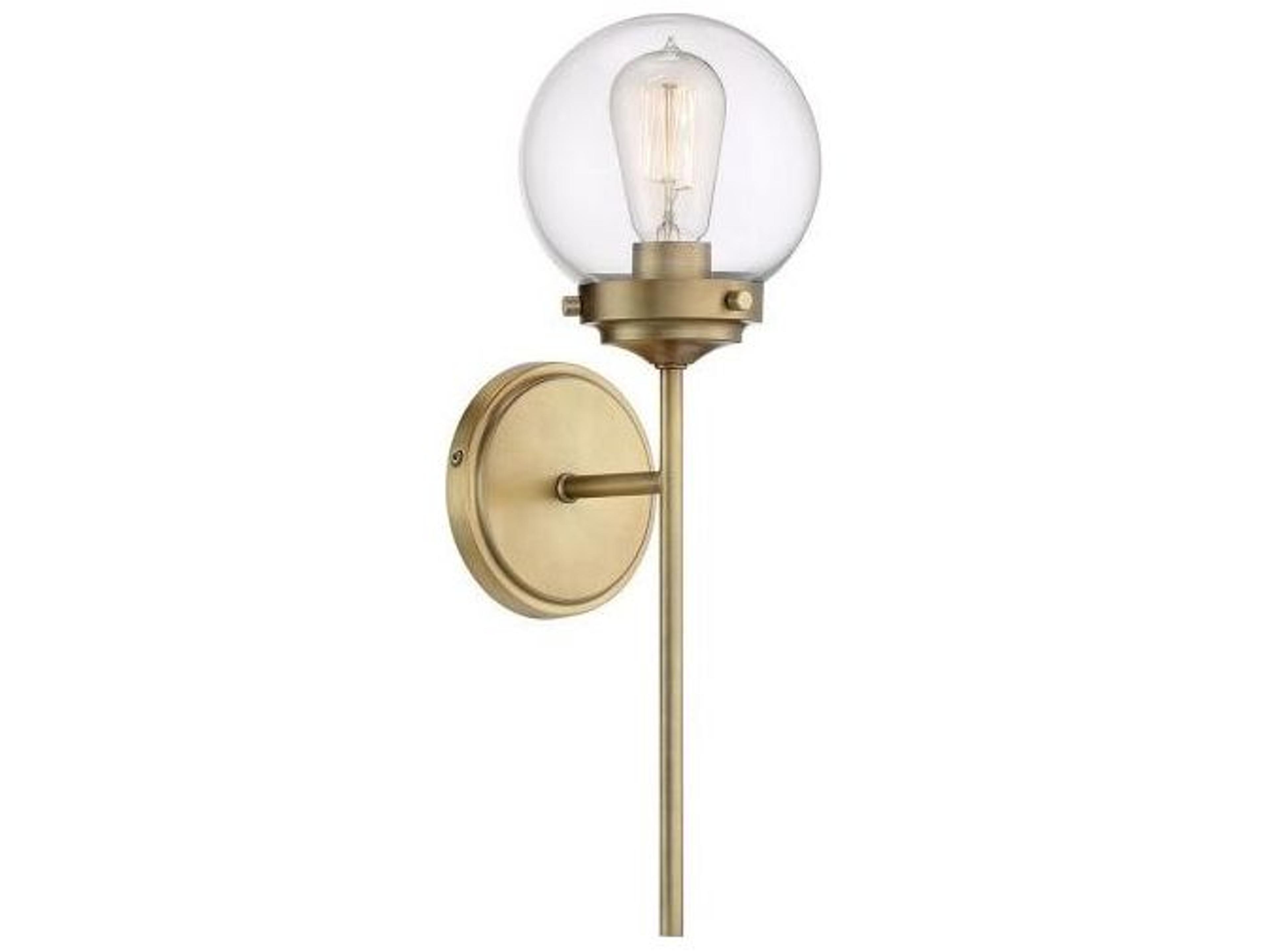 Savoy House Meridian 1-Light Natural Brass Glass Wall Sconce