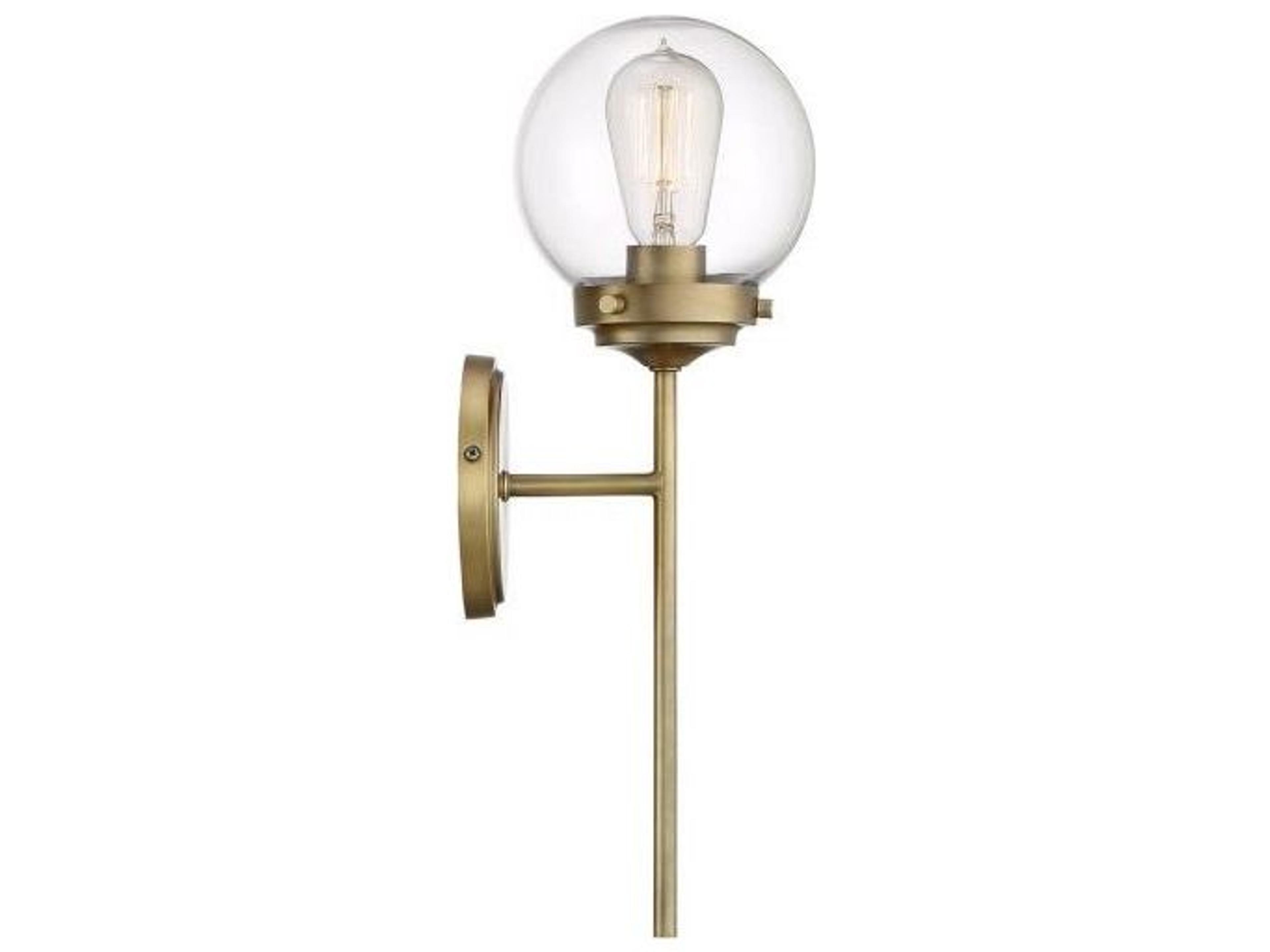 Savoy House Meridian 1-Light Natural Brass Glass Wall Sconce