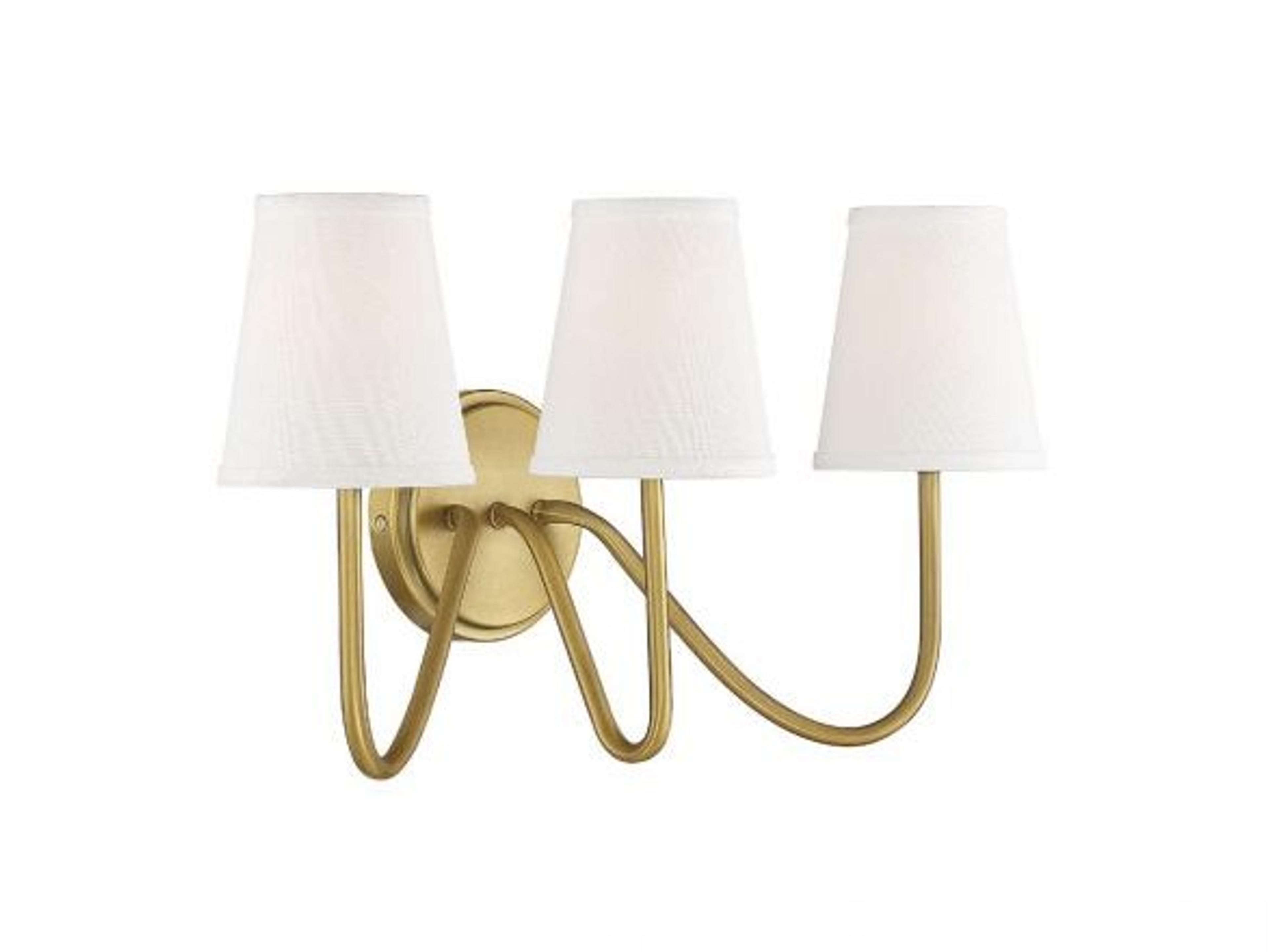 Savoy House Meridian 3-Light Natural Brass Vanity Light