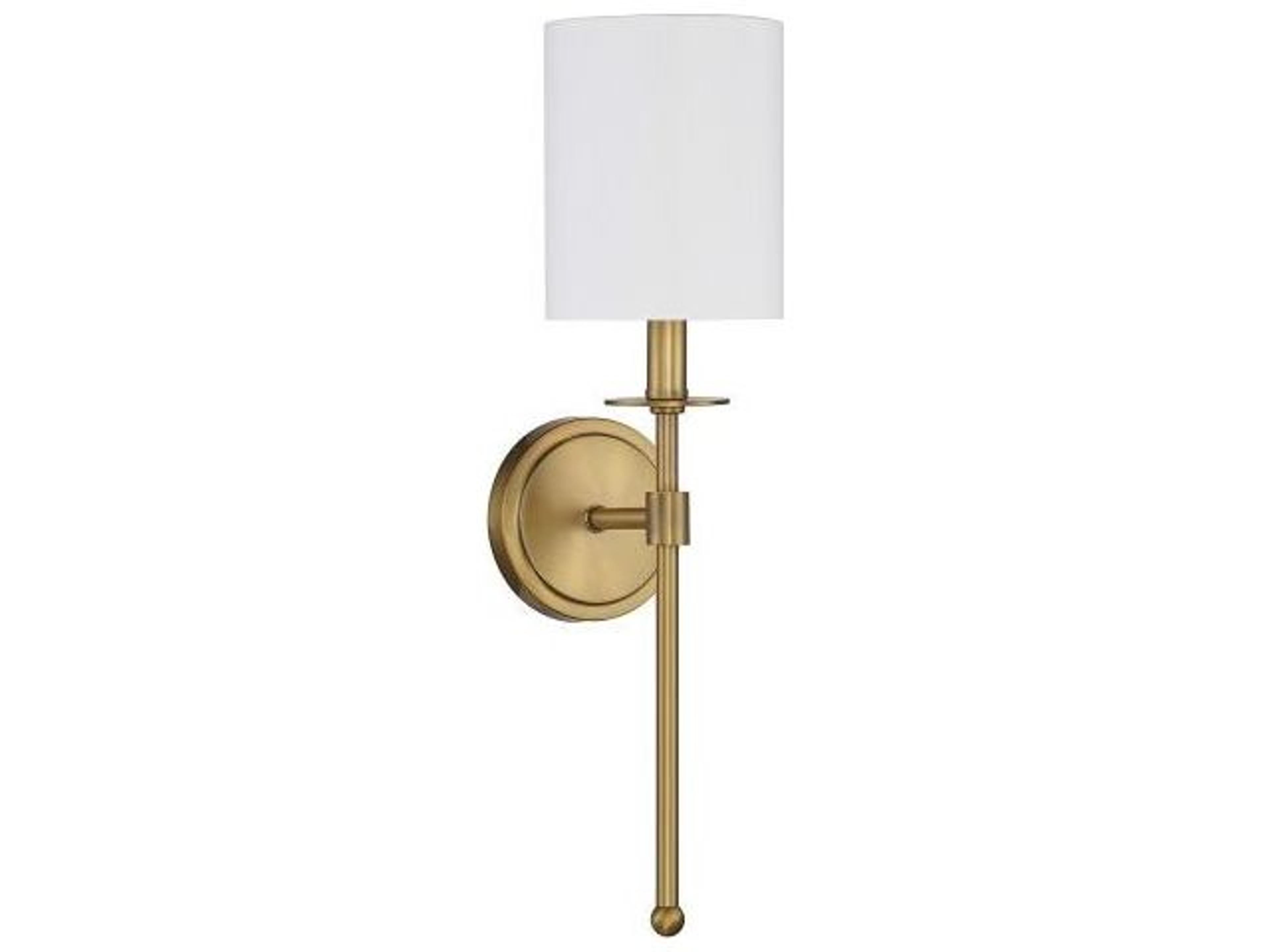 Savoy House Meridian 1-Light Natural Brass Glass Wall Sconce