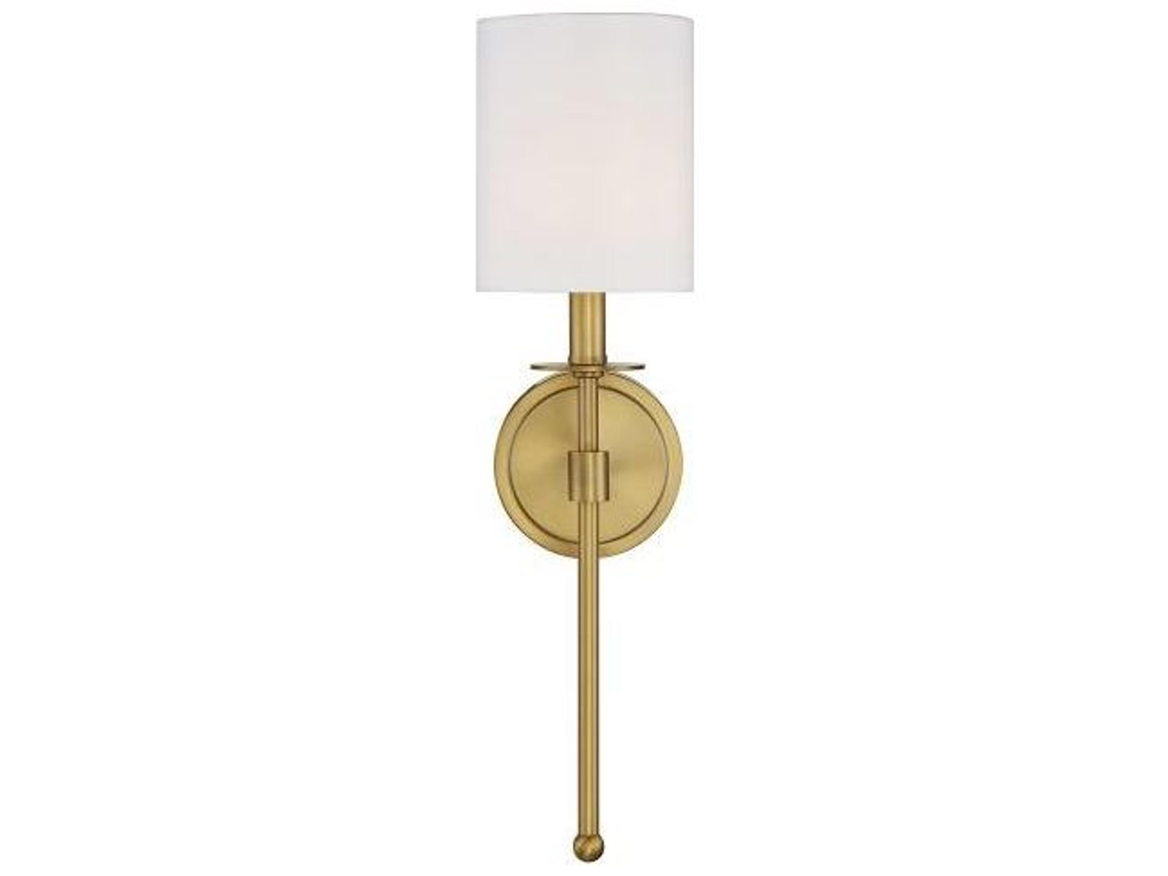 Savoy House Meridian 1-Light Natural Brass Glass Wall Sconce