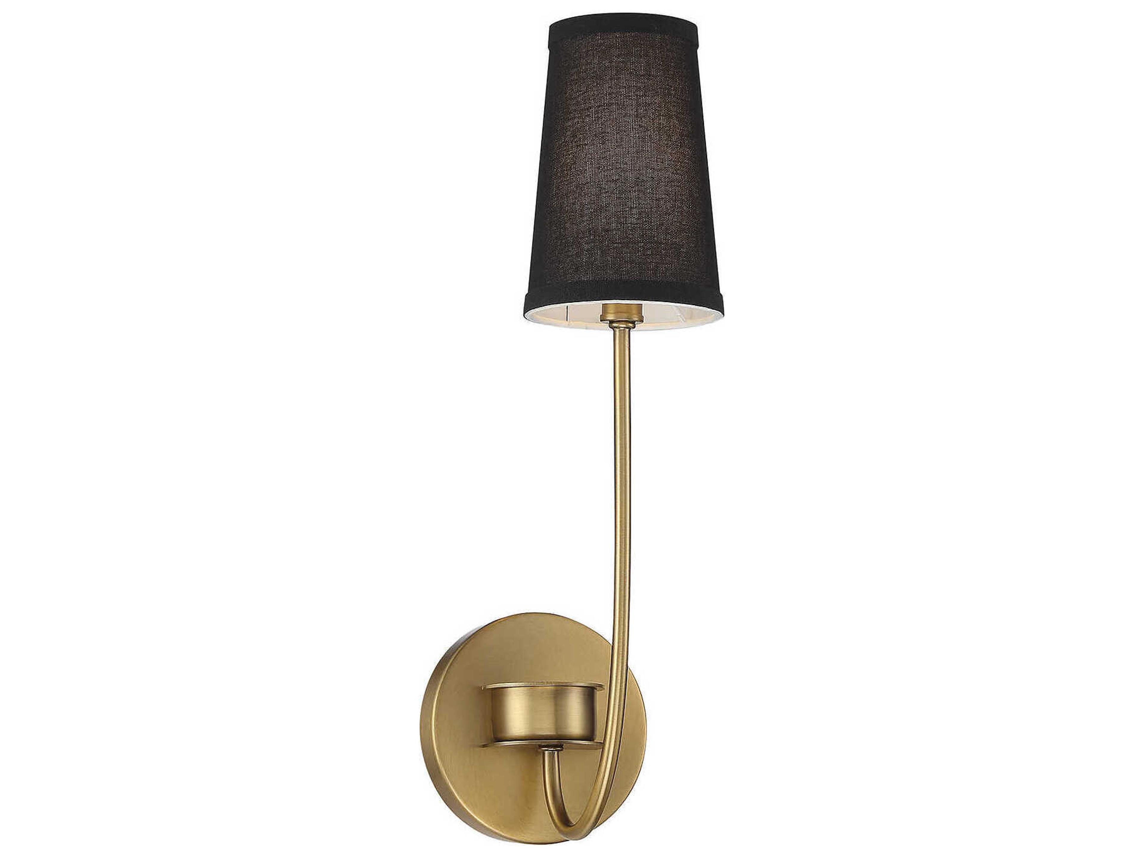 Meridian 1-Light Natural Brass Wall Sconce