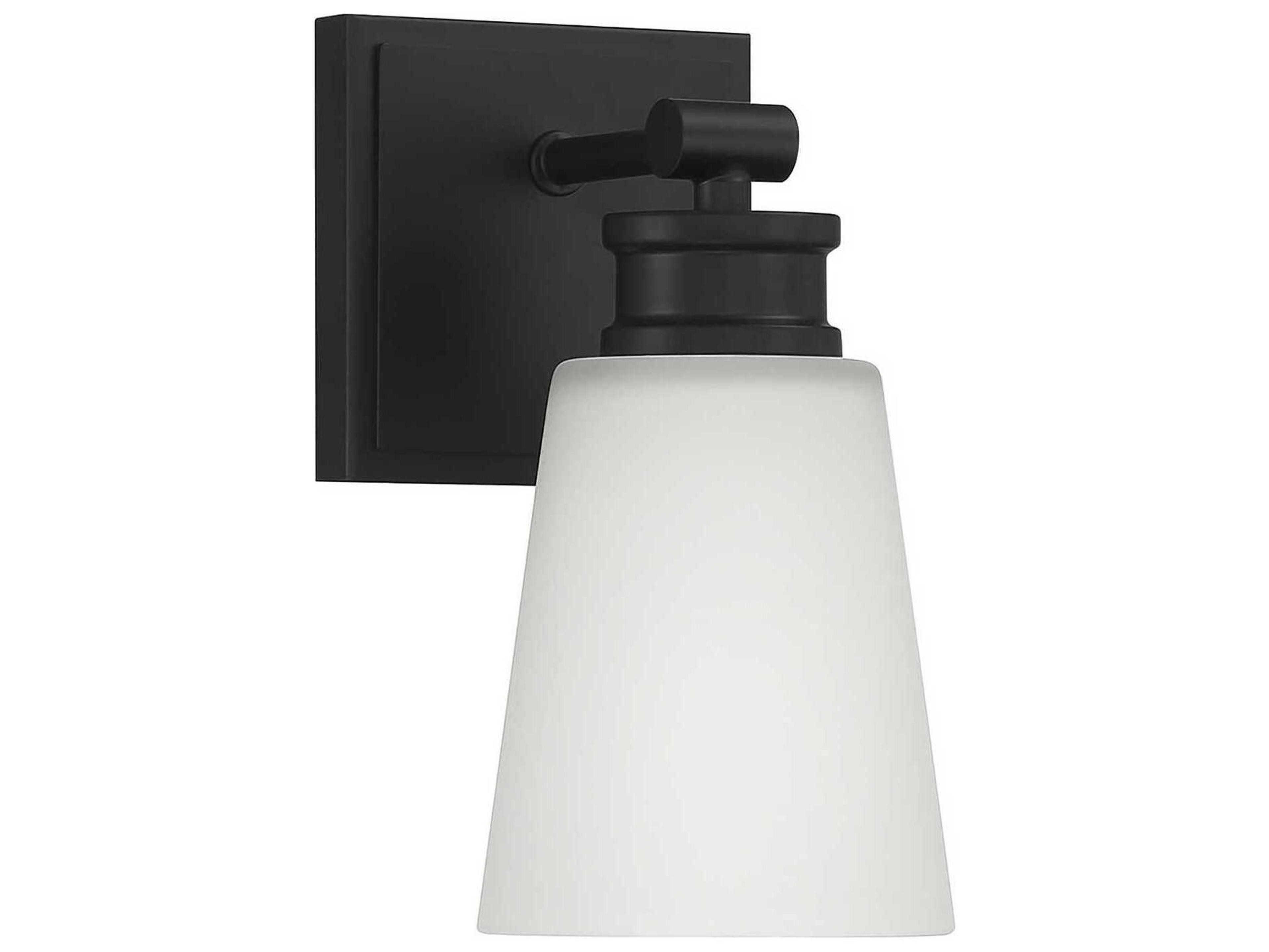 Savoy House Meridian 1-Light Matte Black Glass Wall Sconce