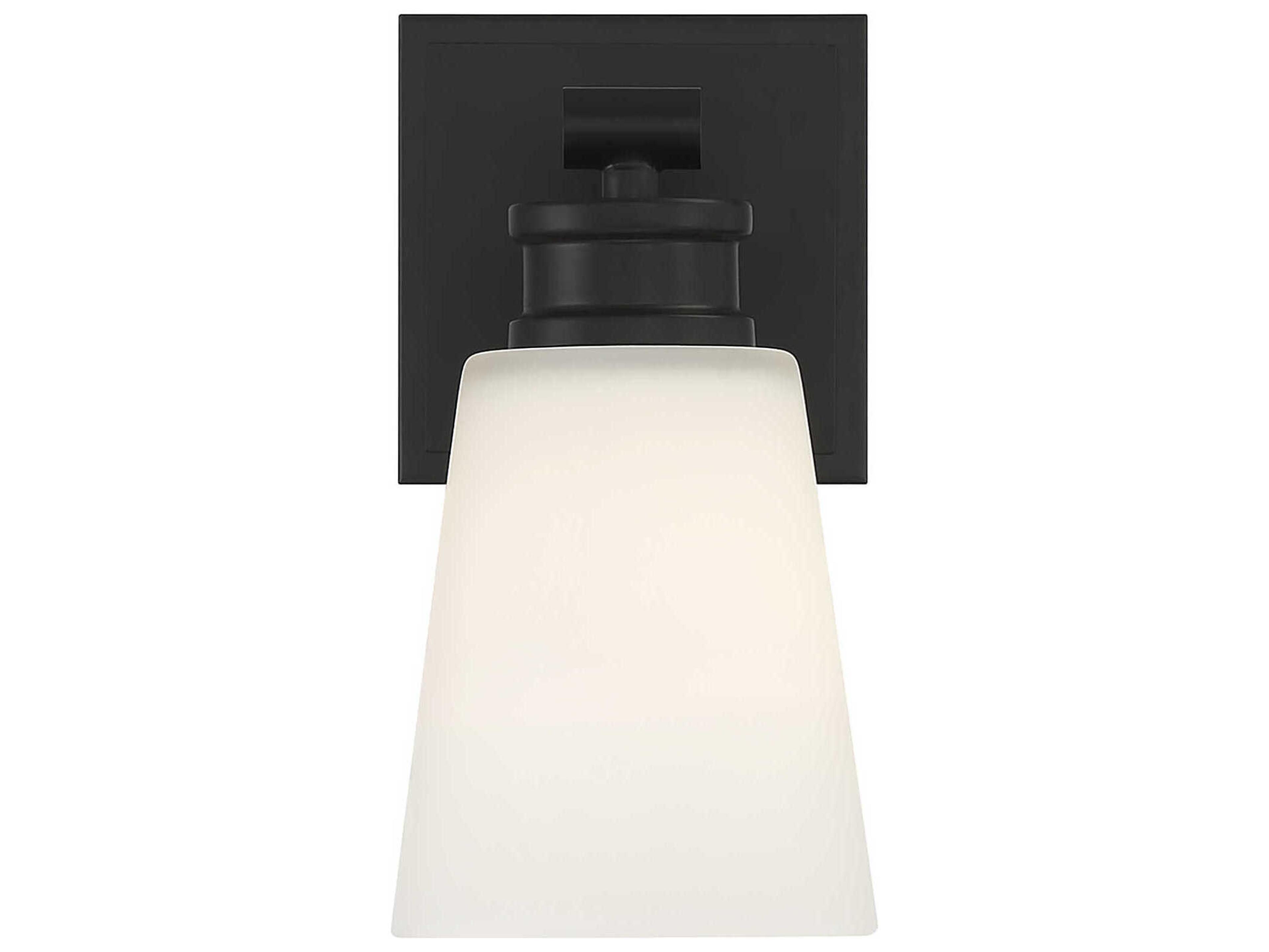 Savoy House Meridian 1-Light Matte Black Glass Wall Sconce