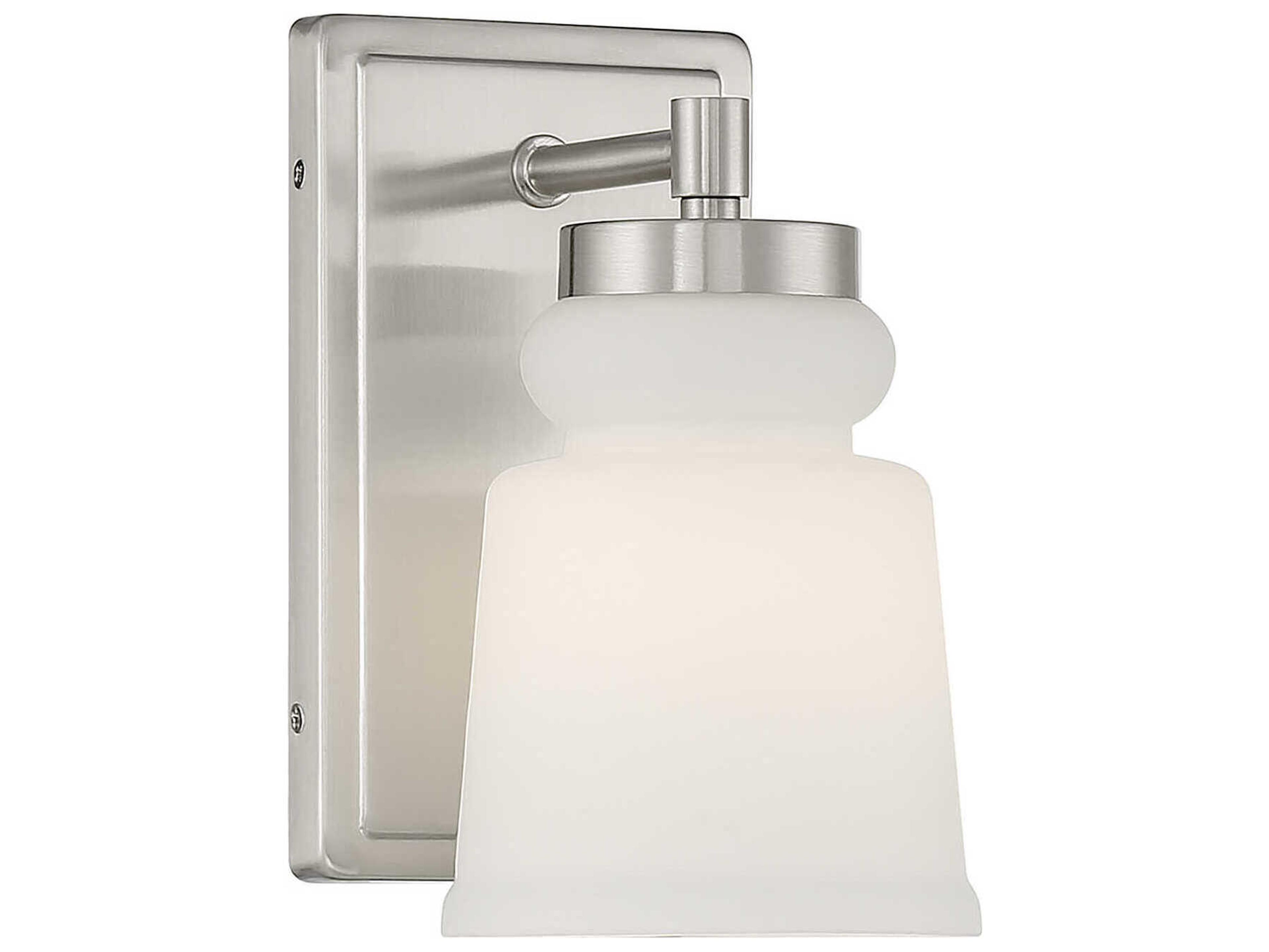 Meridian 1-Light Brushed Nickel Glass Wall Sconce