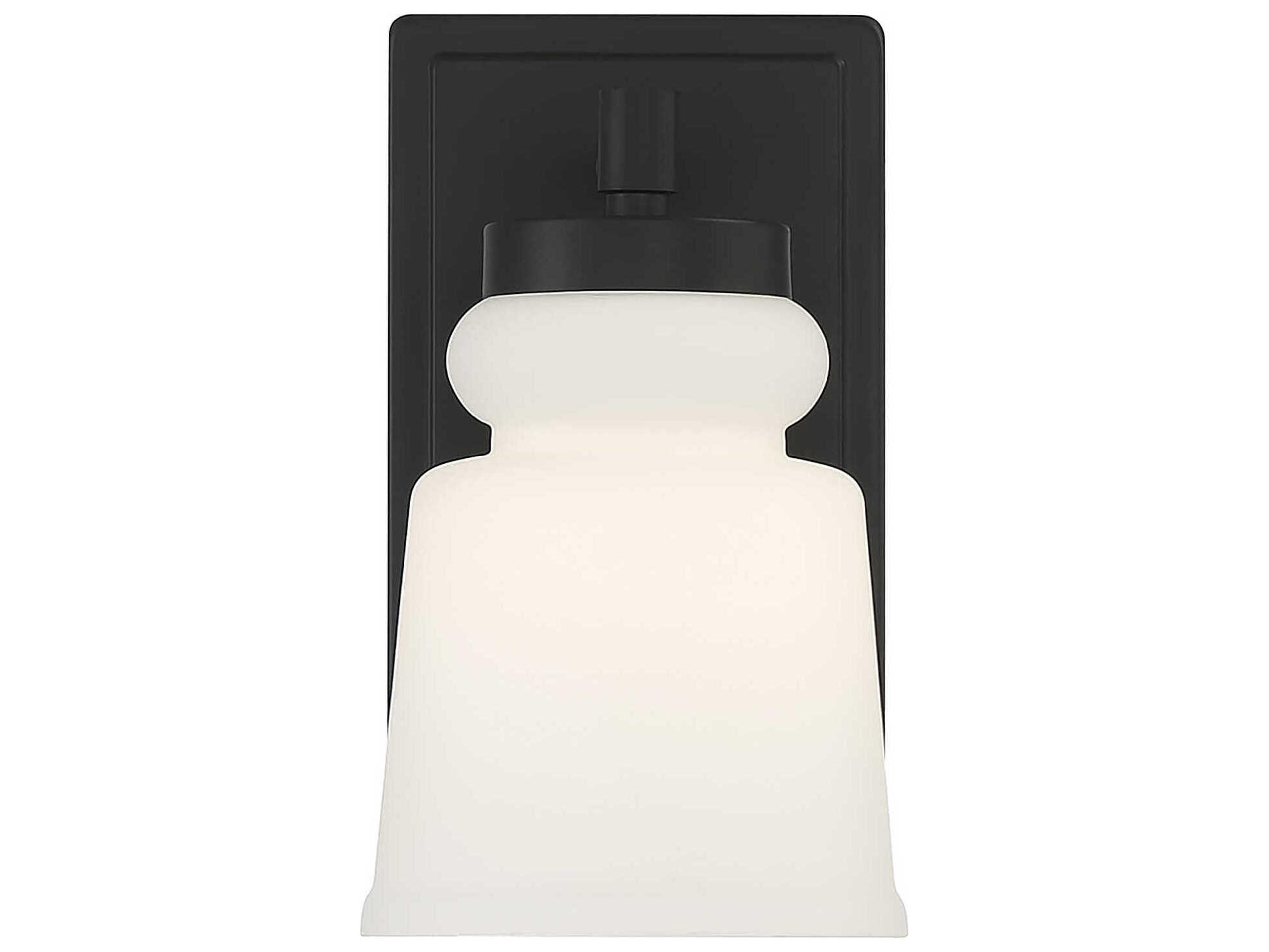 Savoy House Meridian 1-Light Matte Black Glass Wall Sconce