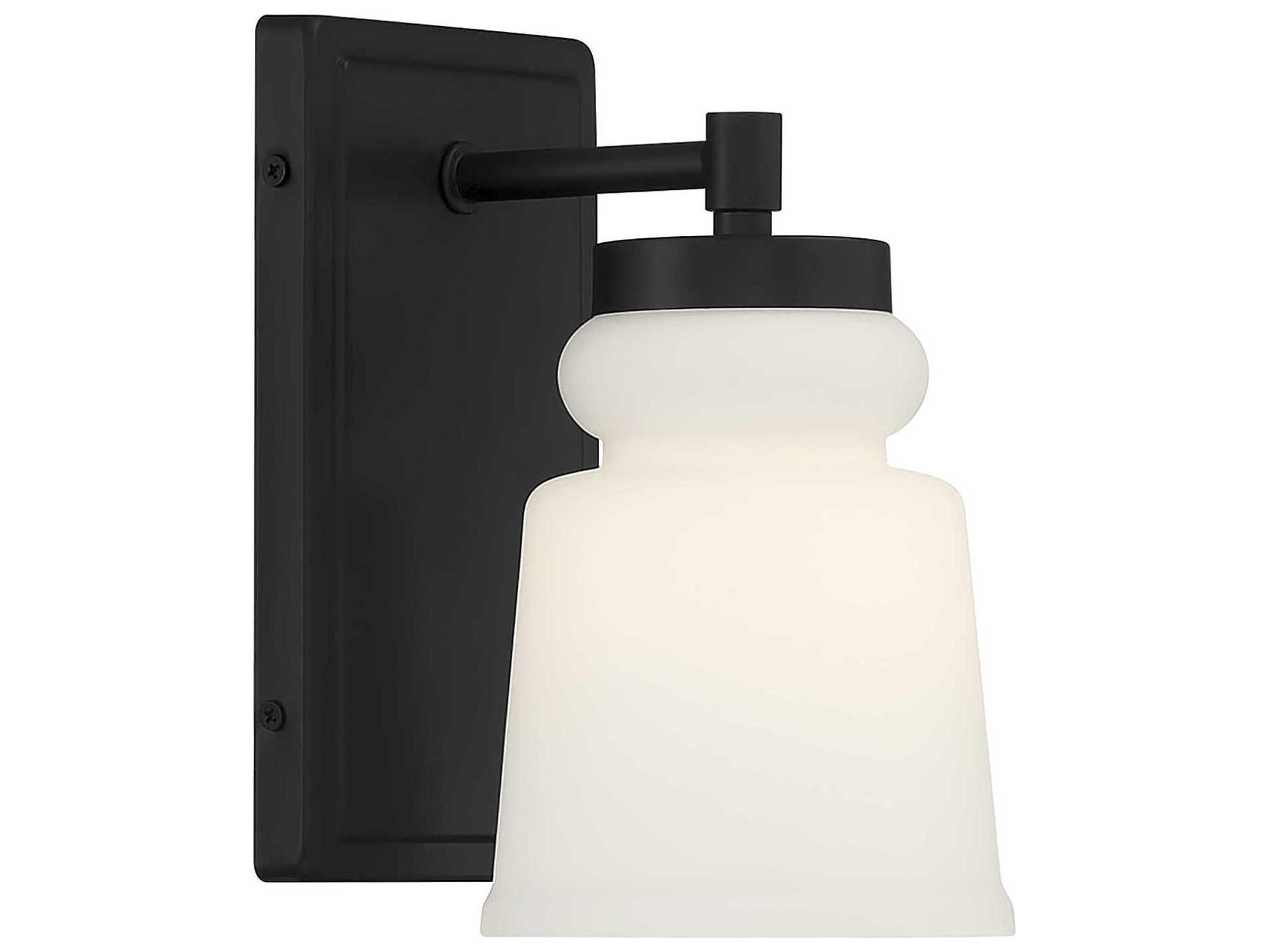 Savoy House Meridian 1-Light Matte Black Glass Wall Sconce