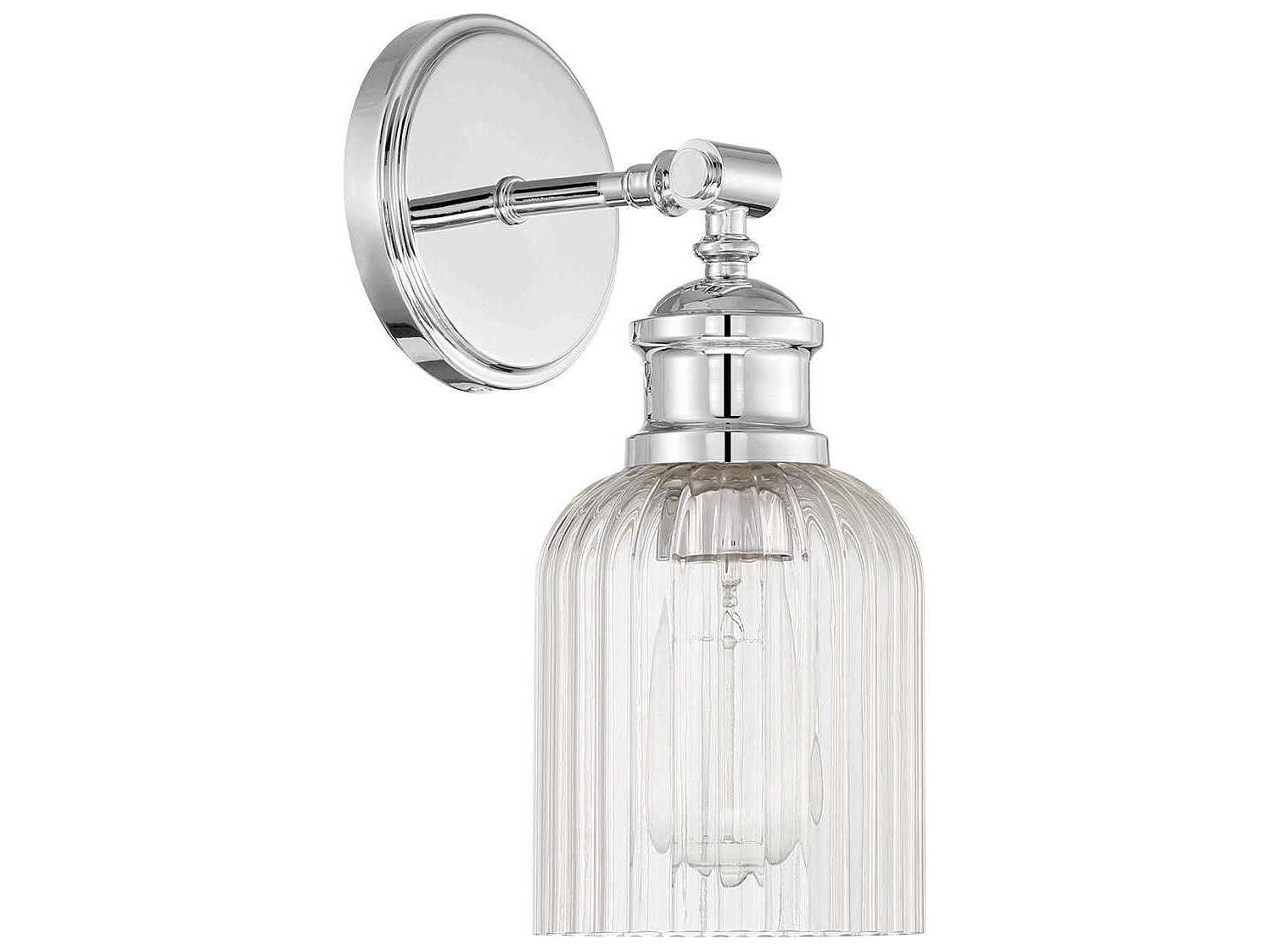 Savoy House Meridian 1-Light Chrome Glass Wall Sconce