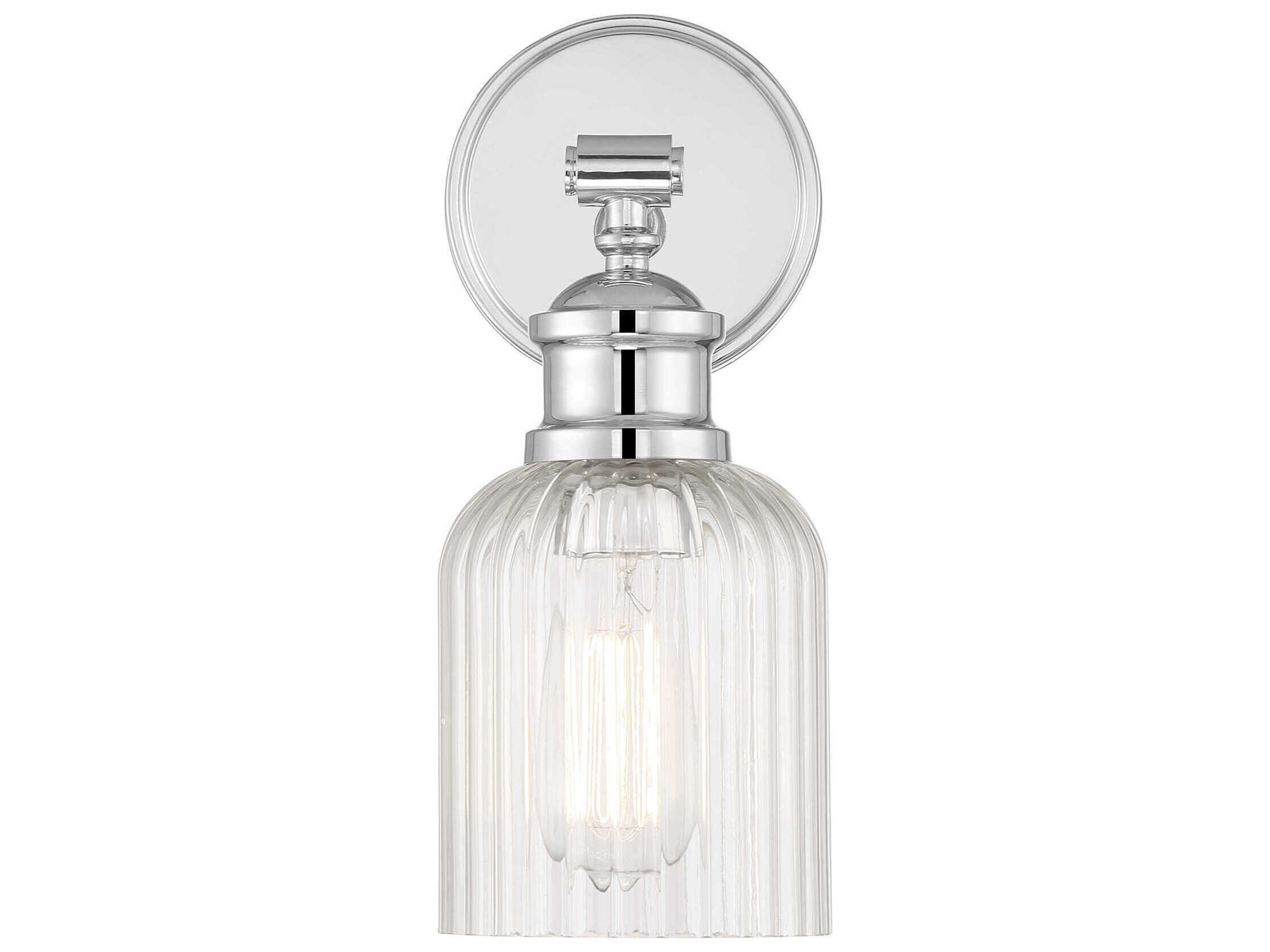 Savoy House Meridian 1-Light Chrome Glass Wall Sconce