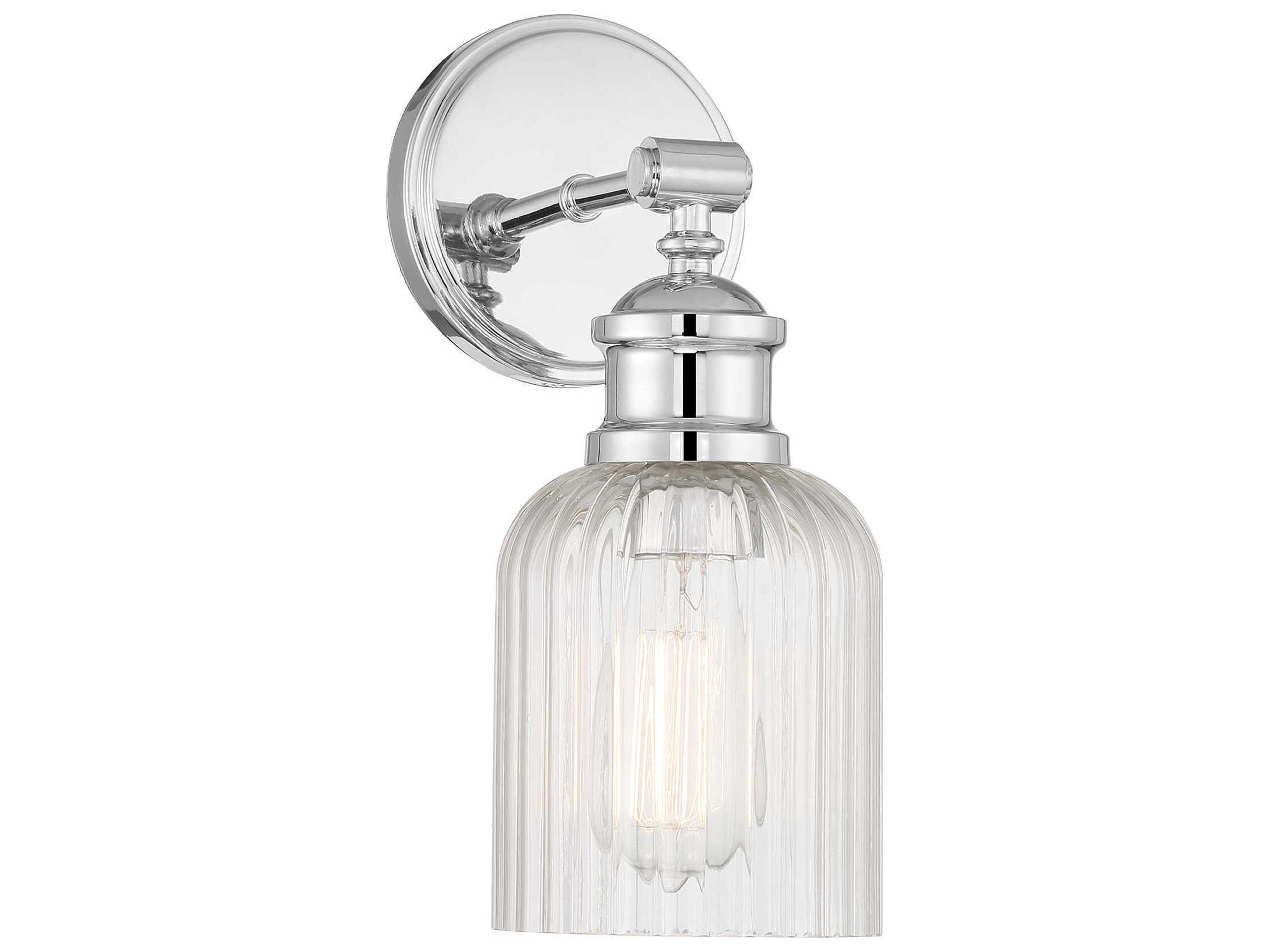 Savoy House Meridian 1-Light Chrome Glass Wall Sconce