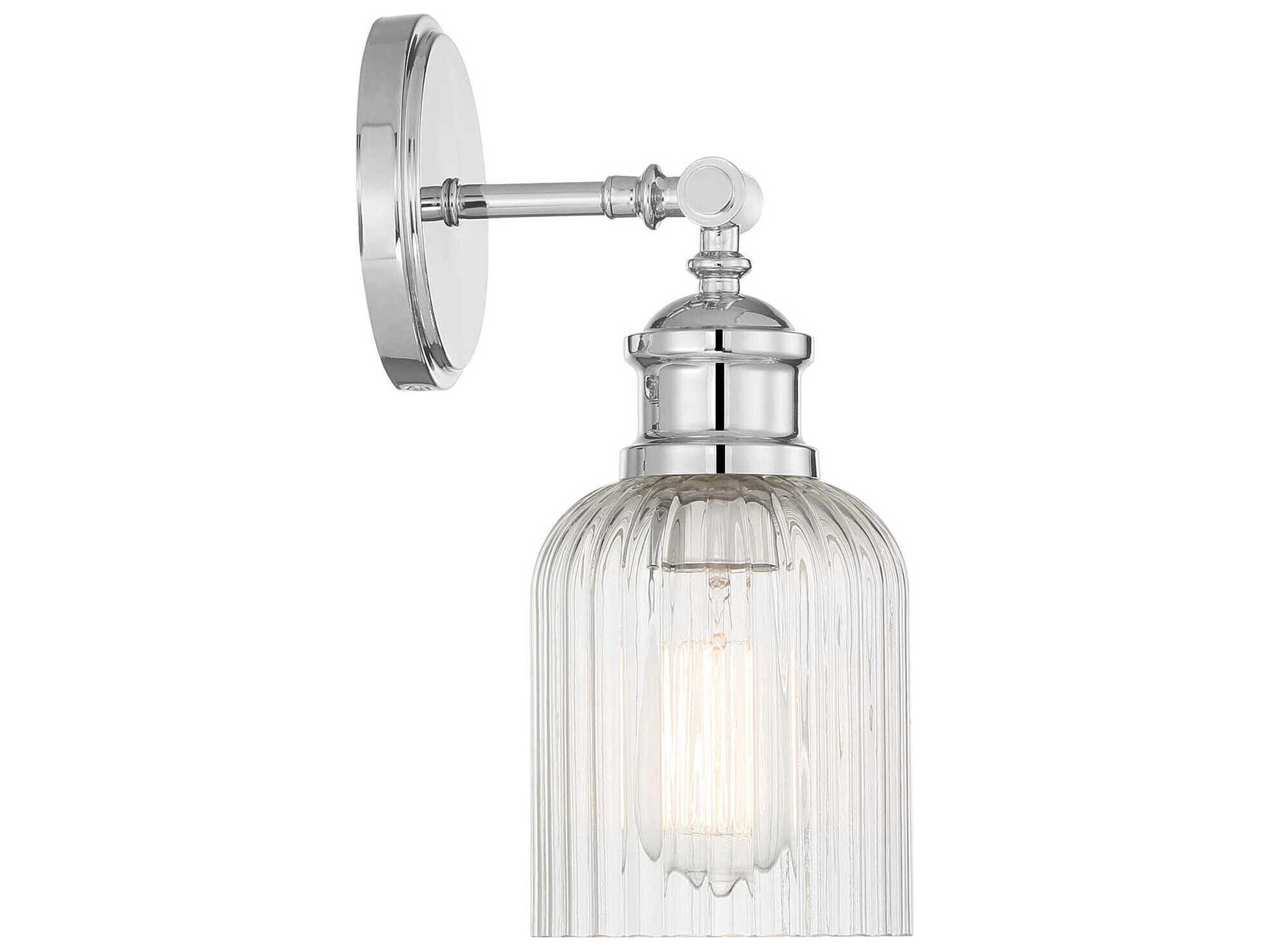 Savoy House Meridian 1-Light Chrome Glass Wall Sconce