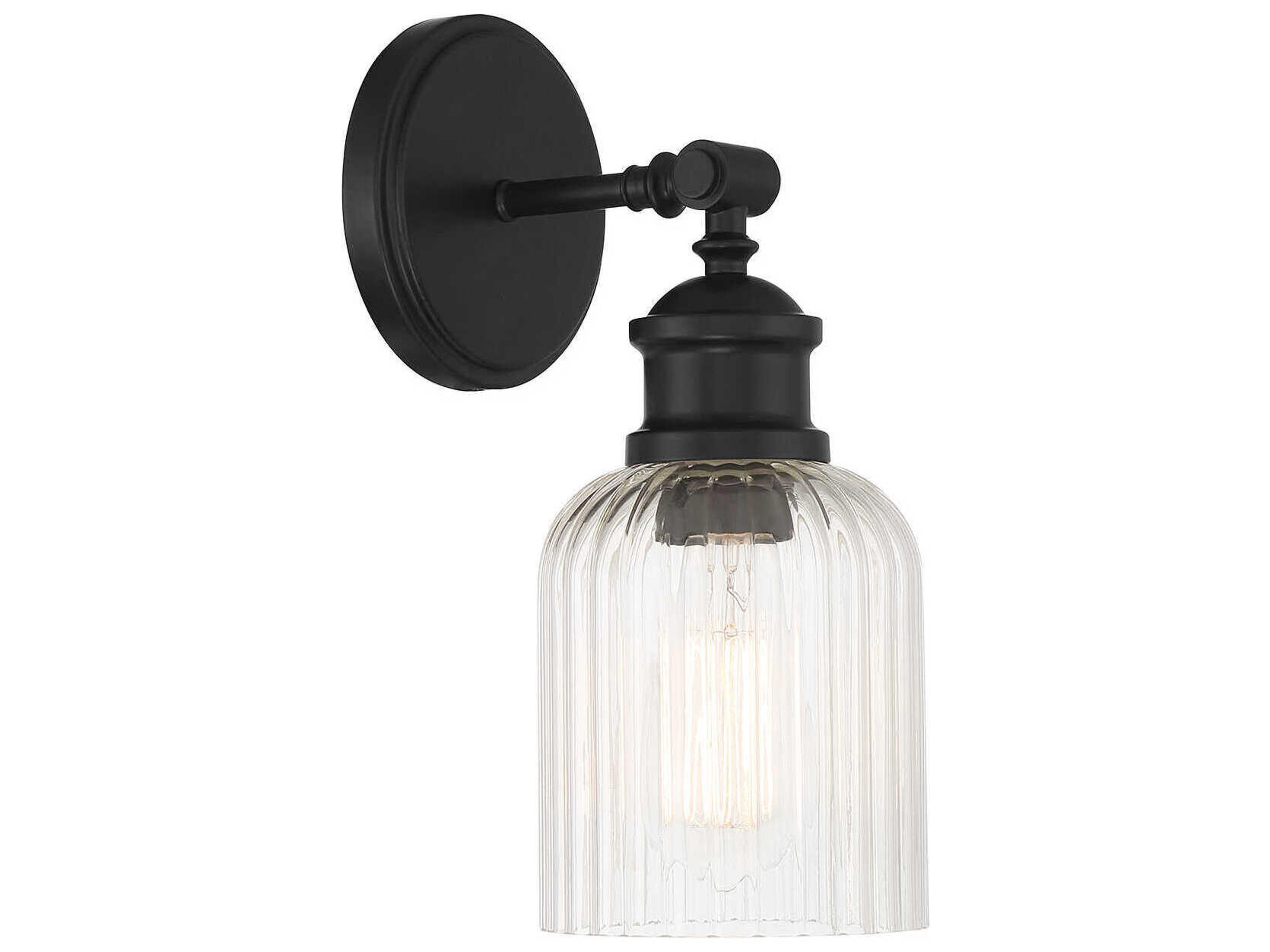 Meridian 1-Light Matte Black Glass Wall Sconce