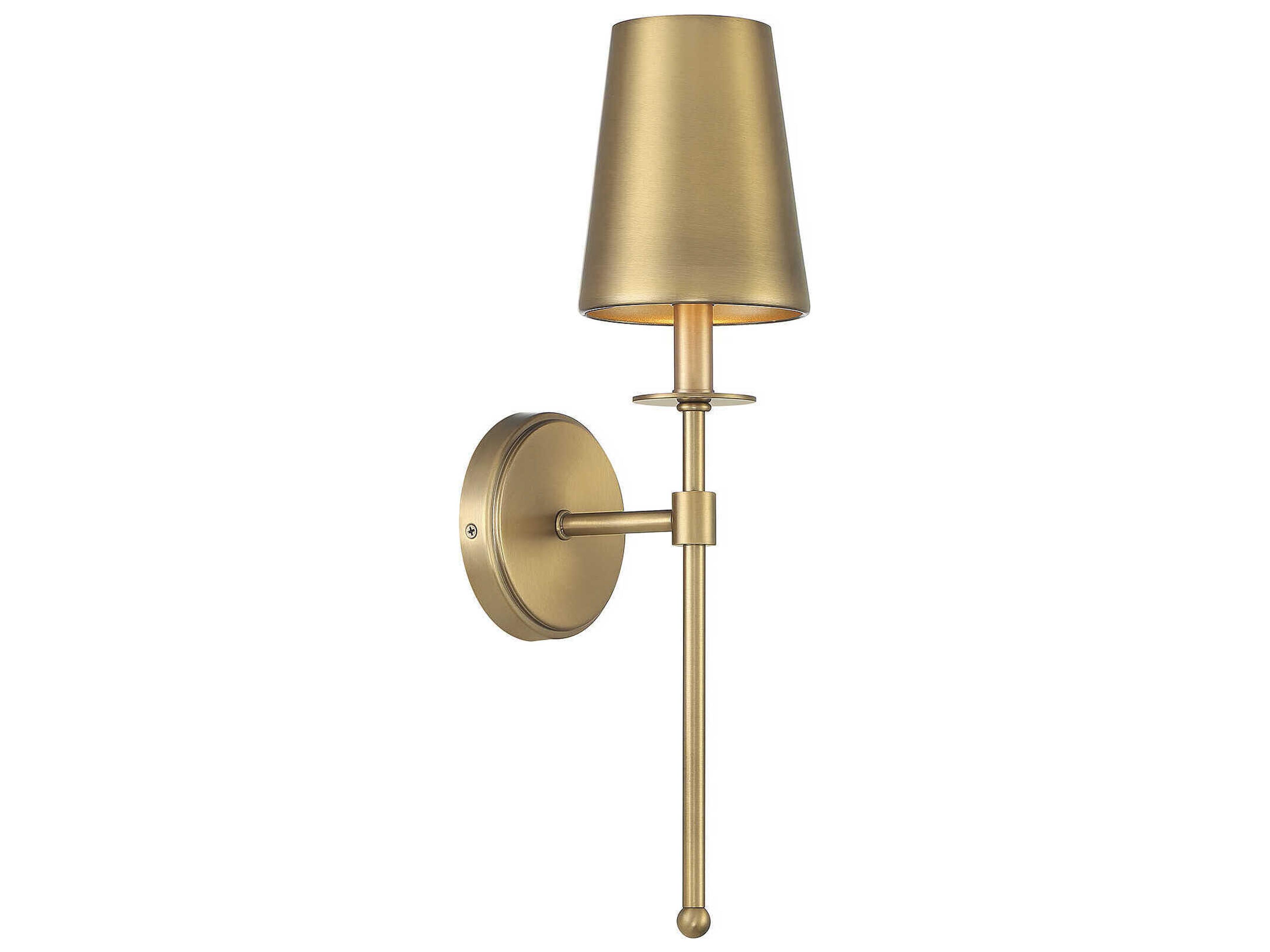Meridian 1-Light Natural Brass Wall Sconce