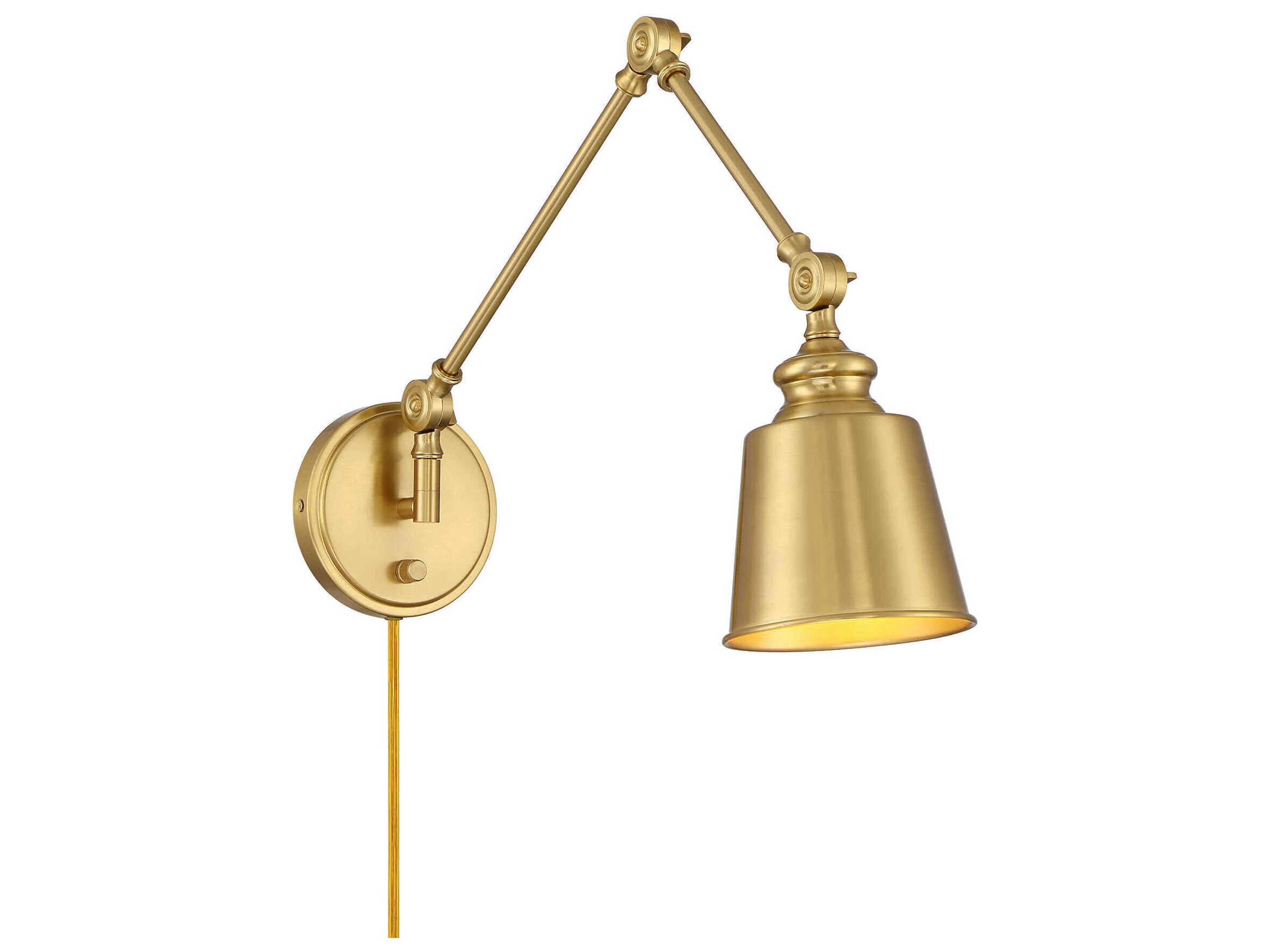 Savoy House Meridian 2-Light Natural Brass Swing Wall Sconce