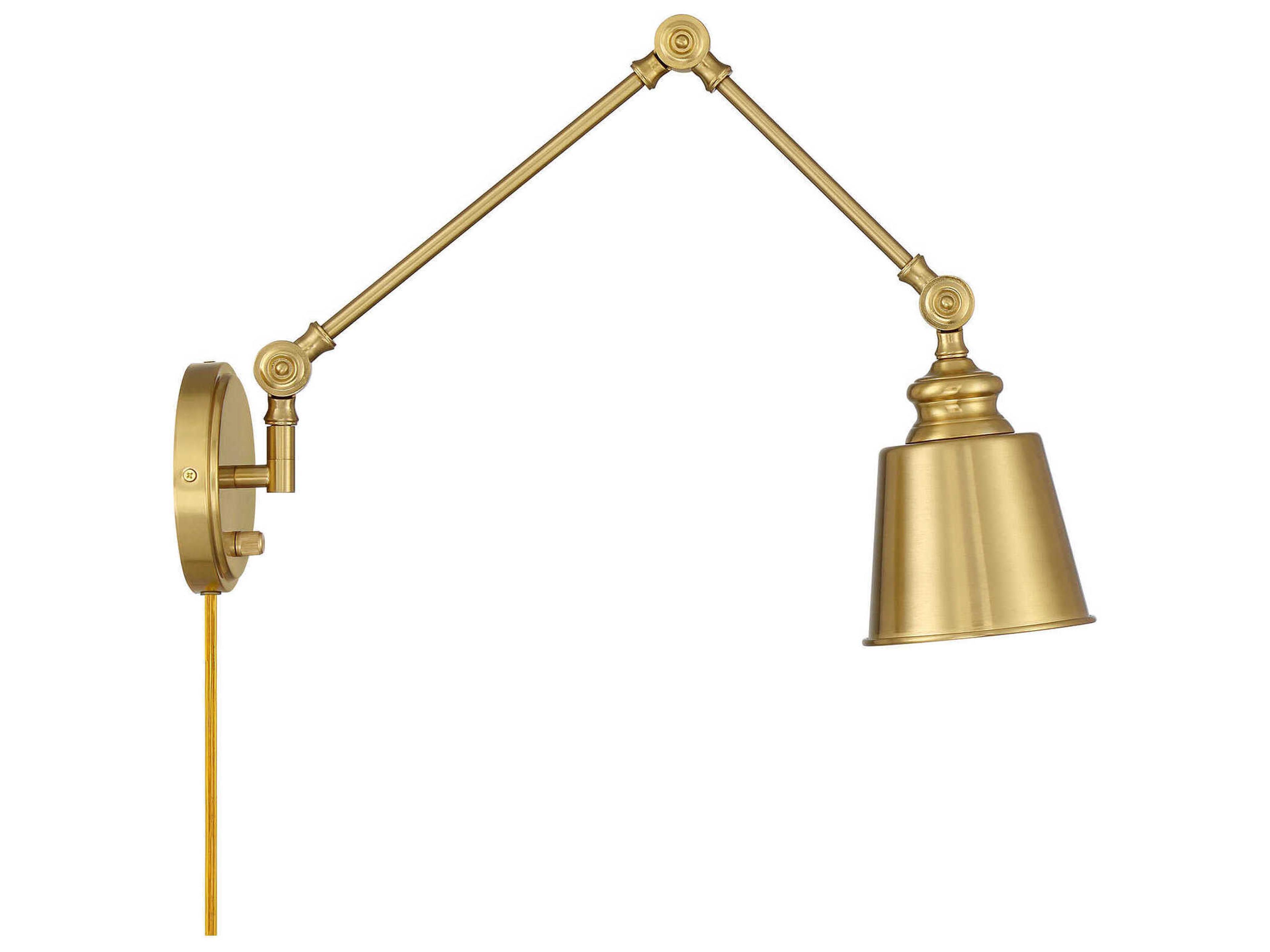 Savoy House Meridian 2-Light Natural Brass Swing Wall Sconce