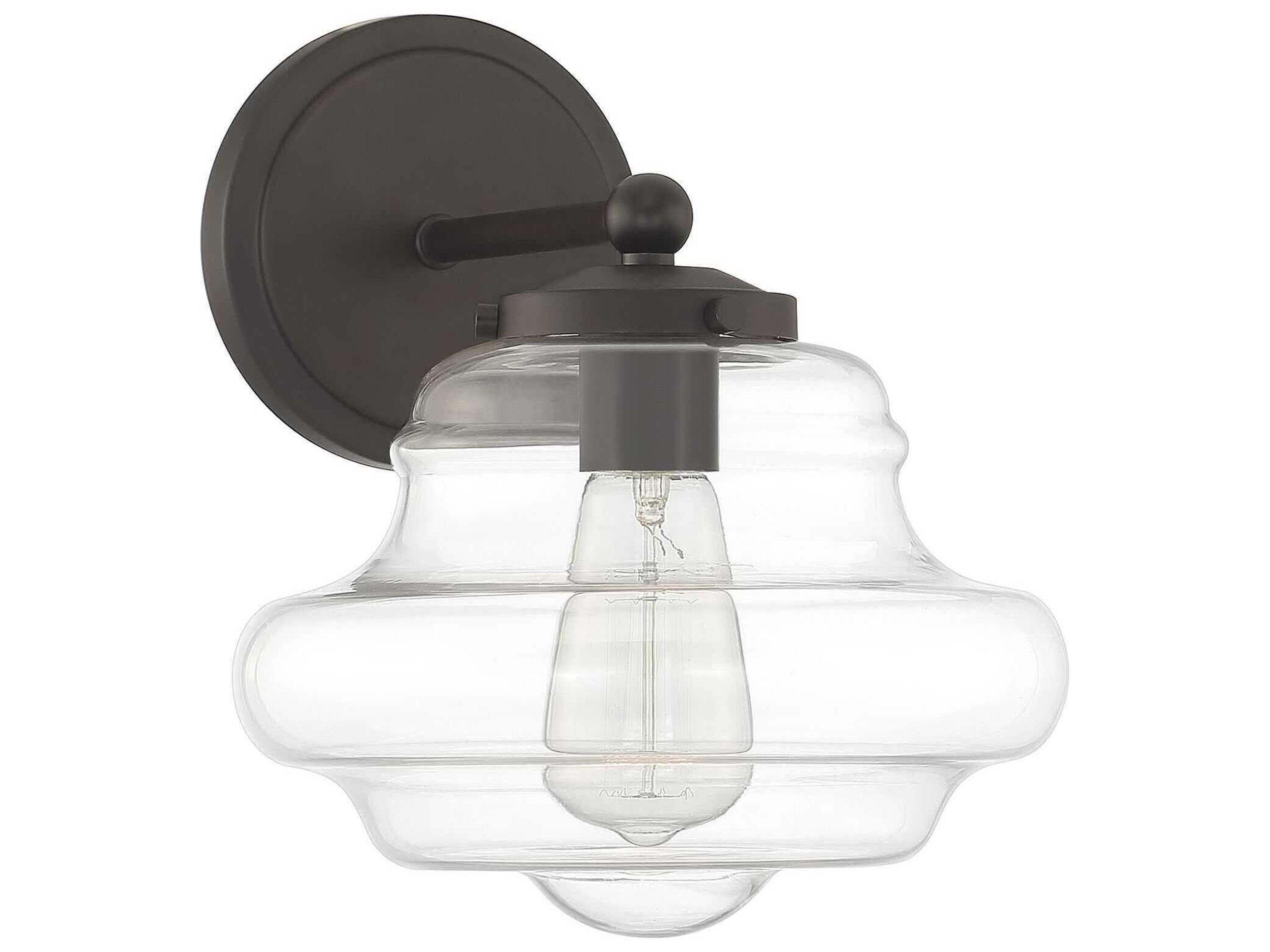 Savoy House Meridian 1-Light Oil Rubbed Bronze Glass Wall Sconce